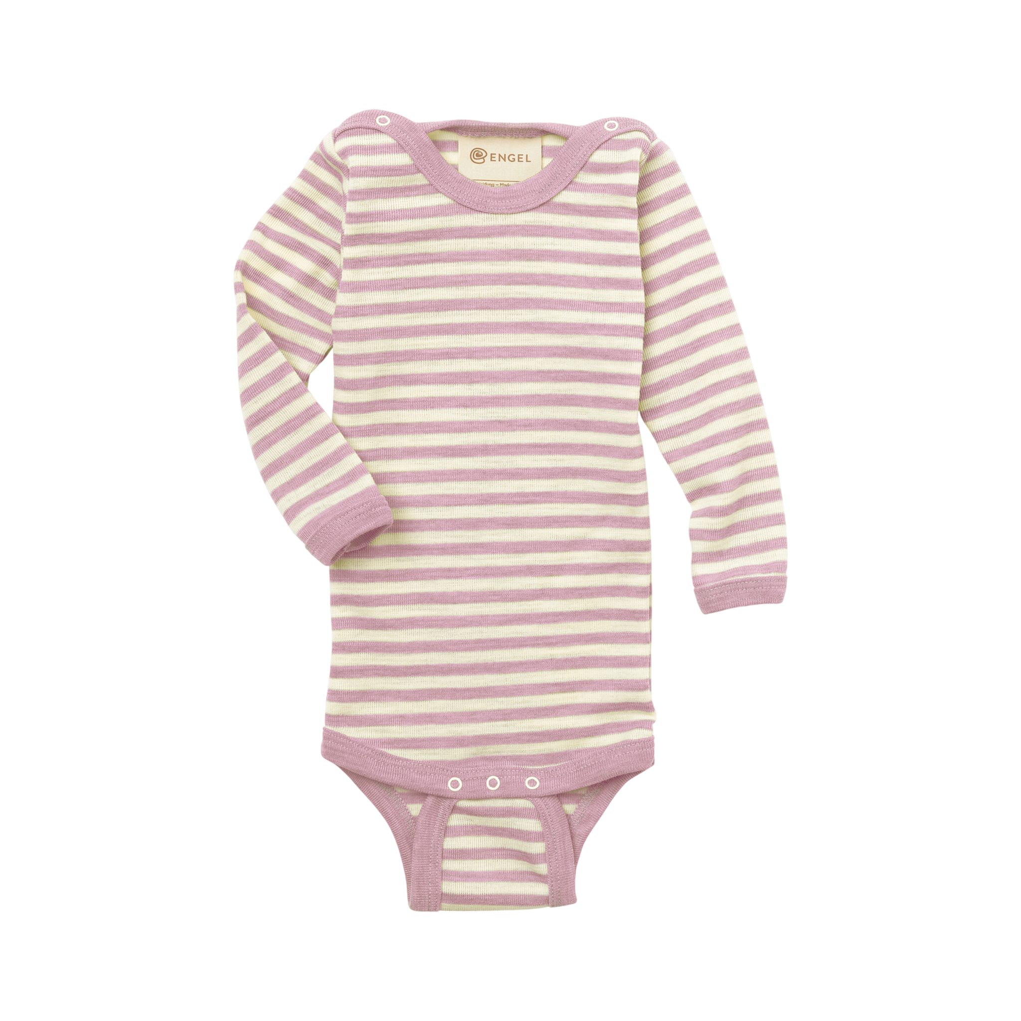 Body pour bébé IVN BEST en laine vierge, mélange bois de rose/naturel (9:9)