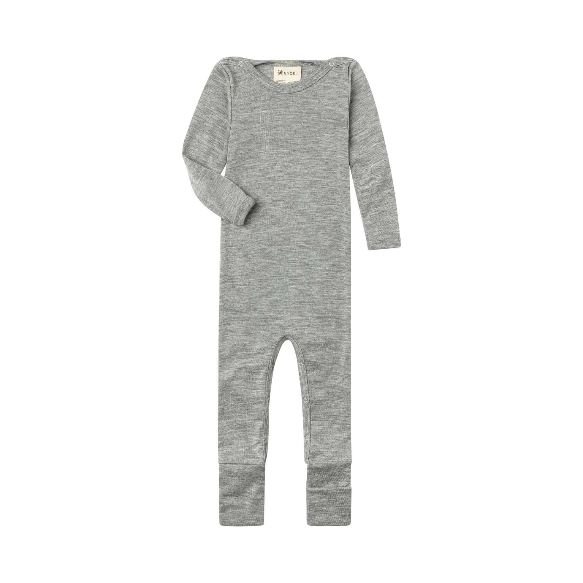 Combinaison de nuit pour bébé en laine vierge certifiée GOTS, gris clair chiné