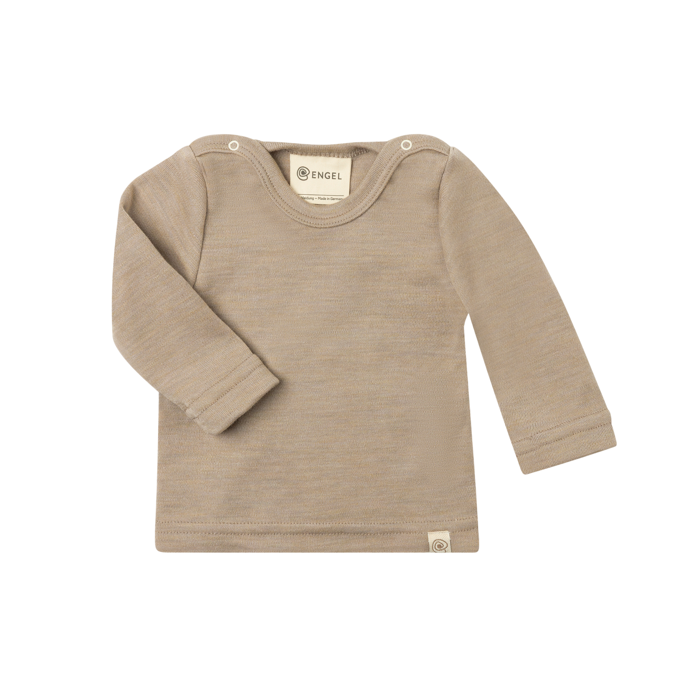 Engel Baby Langarmshirt Merinowolle + Seide Sand