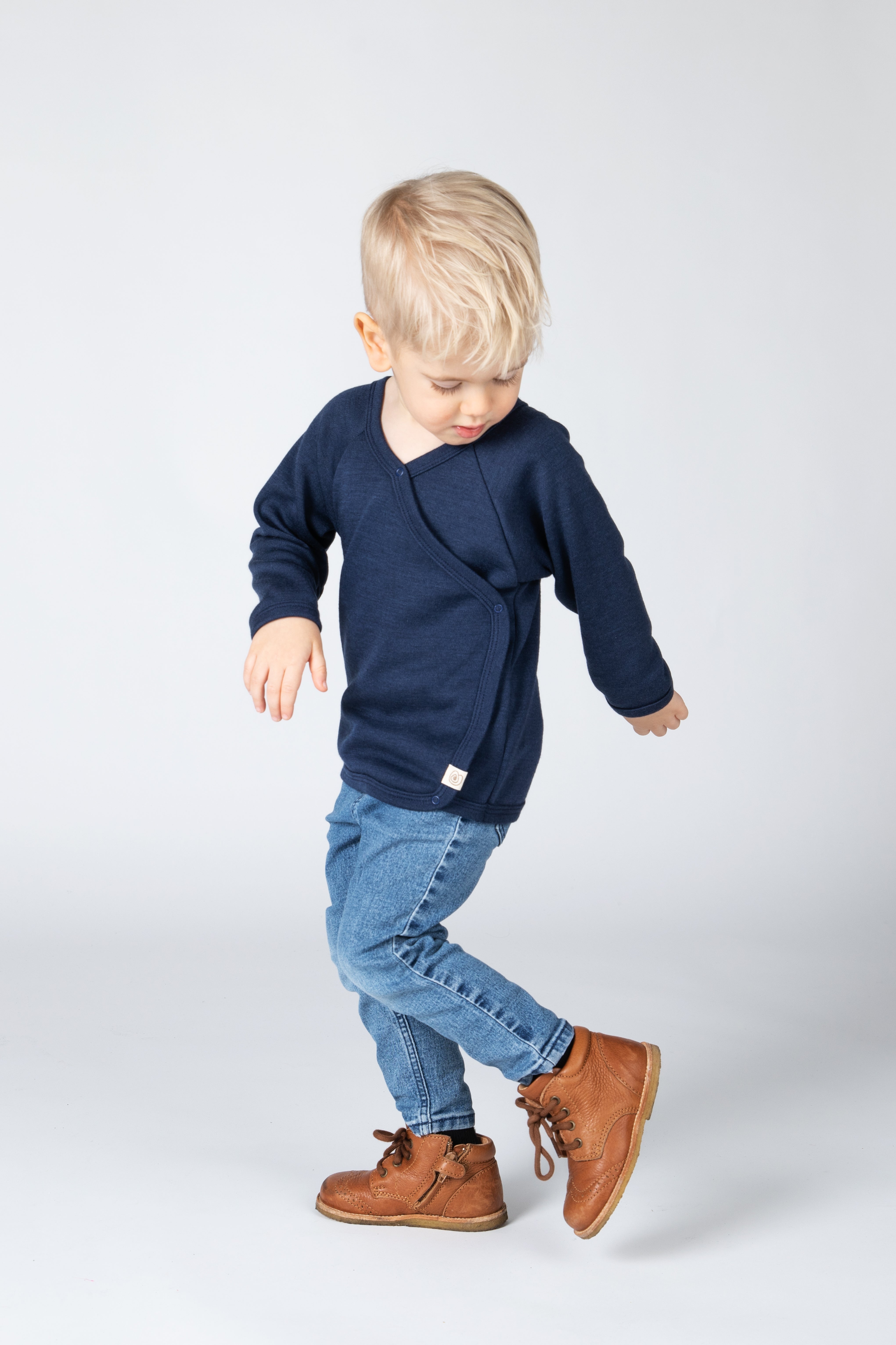 Engel Baby Wickelshirt Merinowolle & Seide Marine