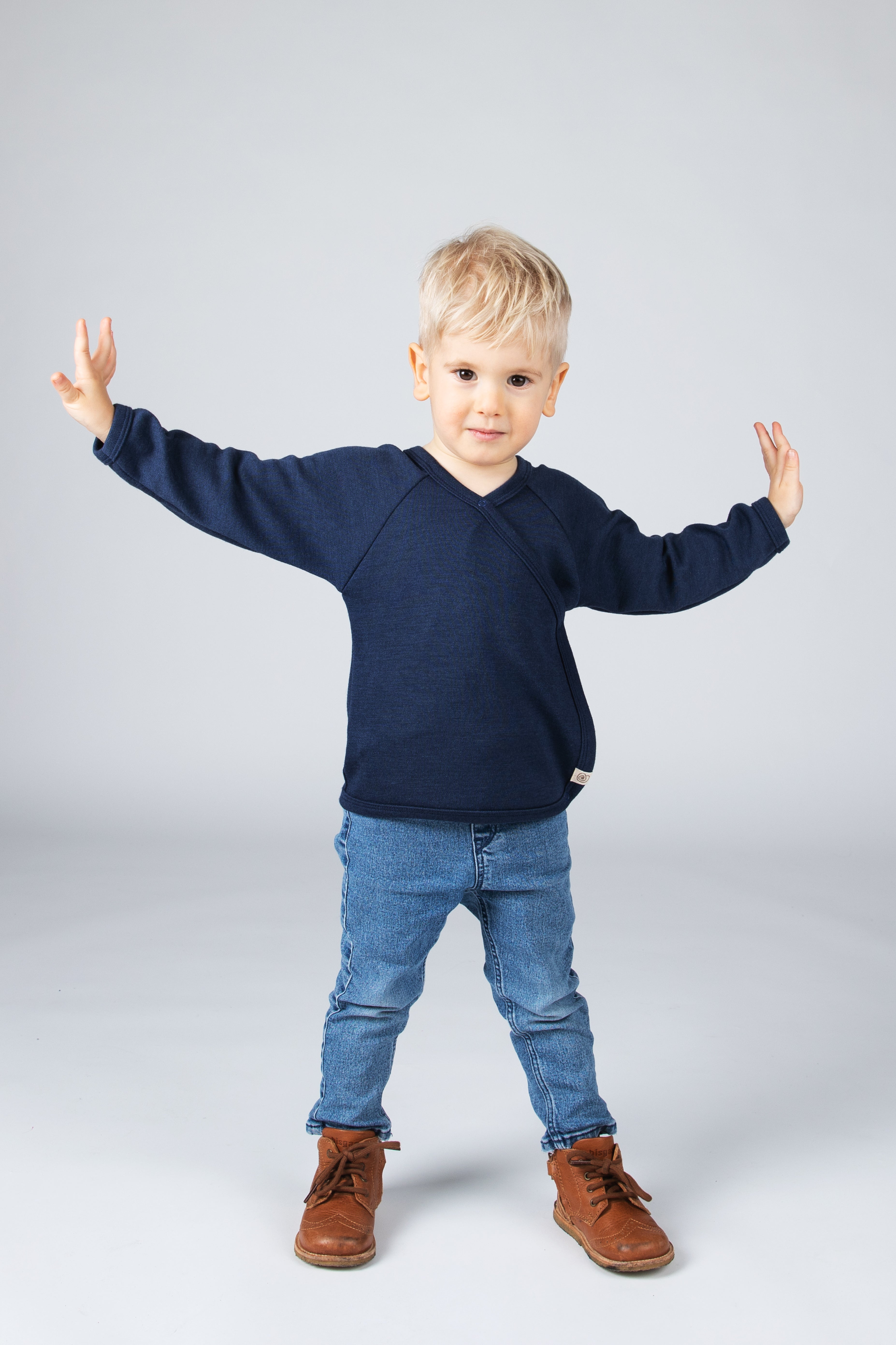 Engel Baby Wickelshirt Merinowolle & Seide Marine