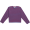 Adult Long-Sleeve T-Shirt: Oolong Blue and Red Stripes
