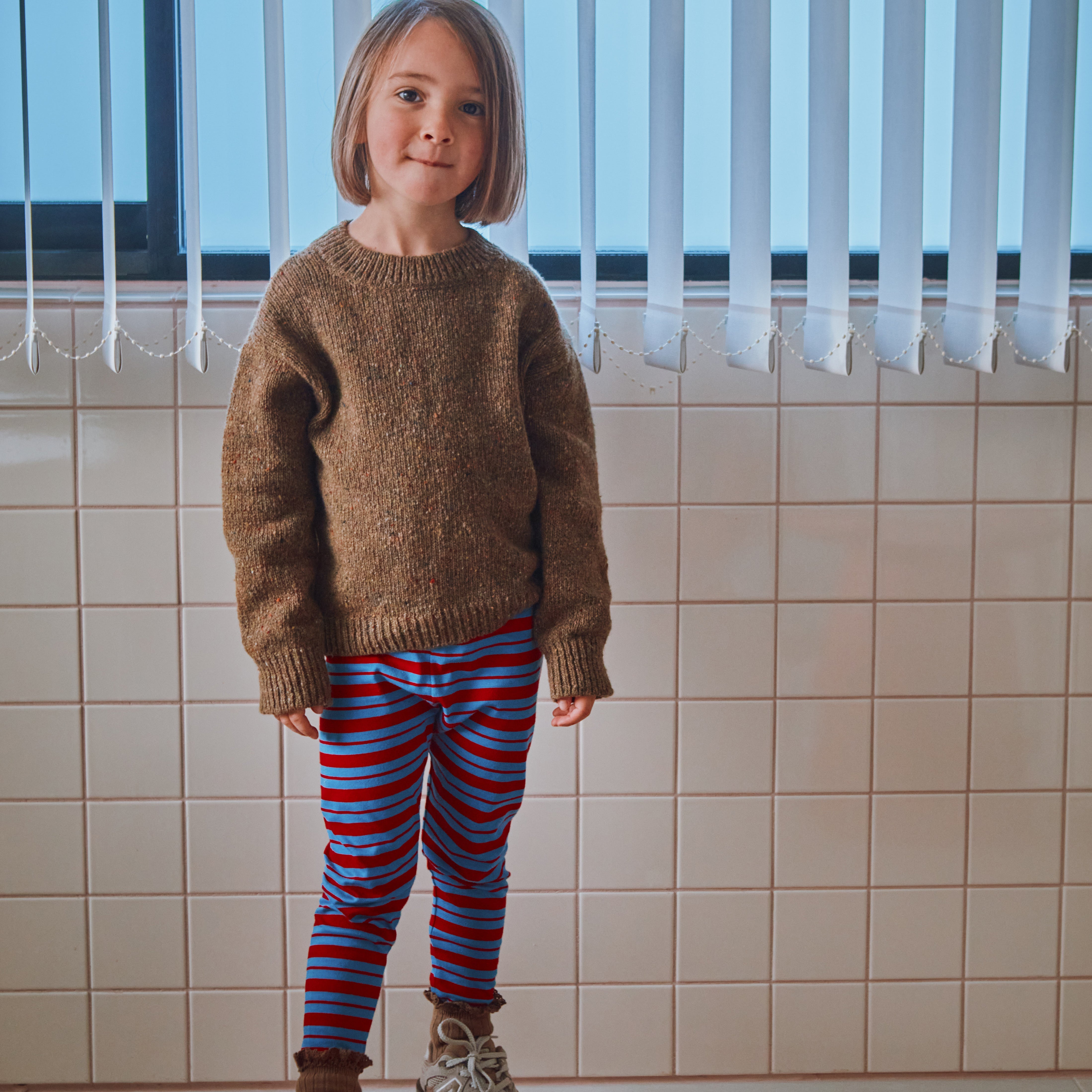 LEGGINGS SPRAY Rayures Bleues et Rouges