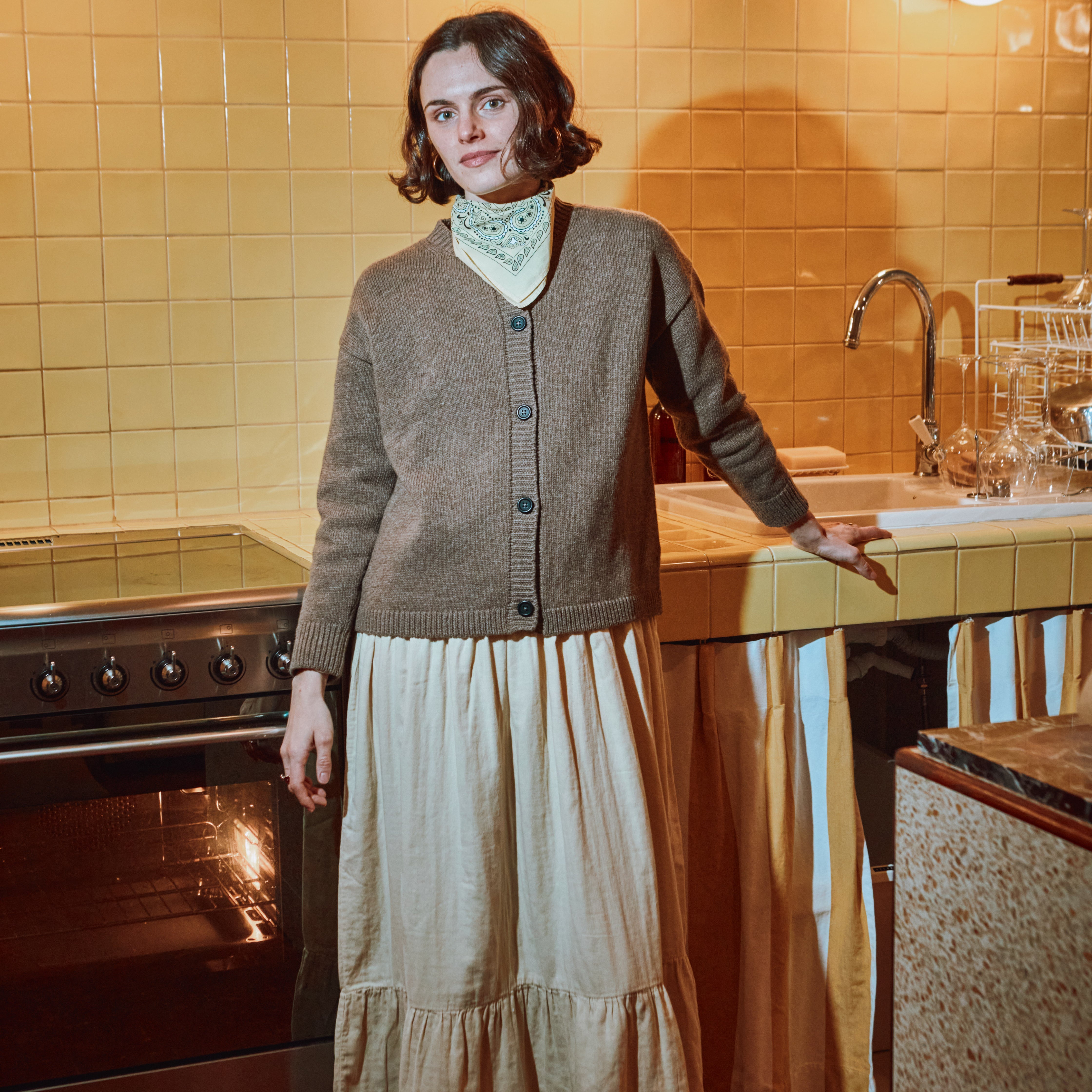 Cardigan pour adulte Petale Brown Caribou