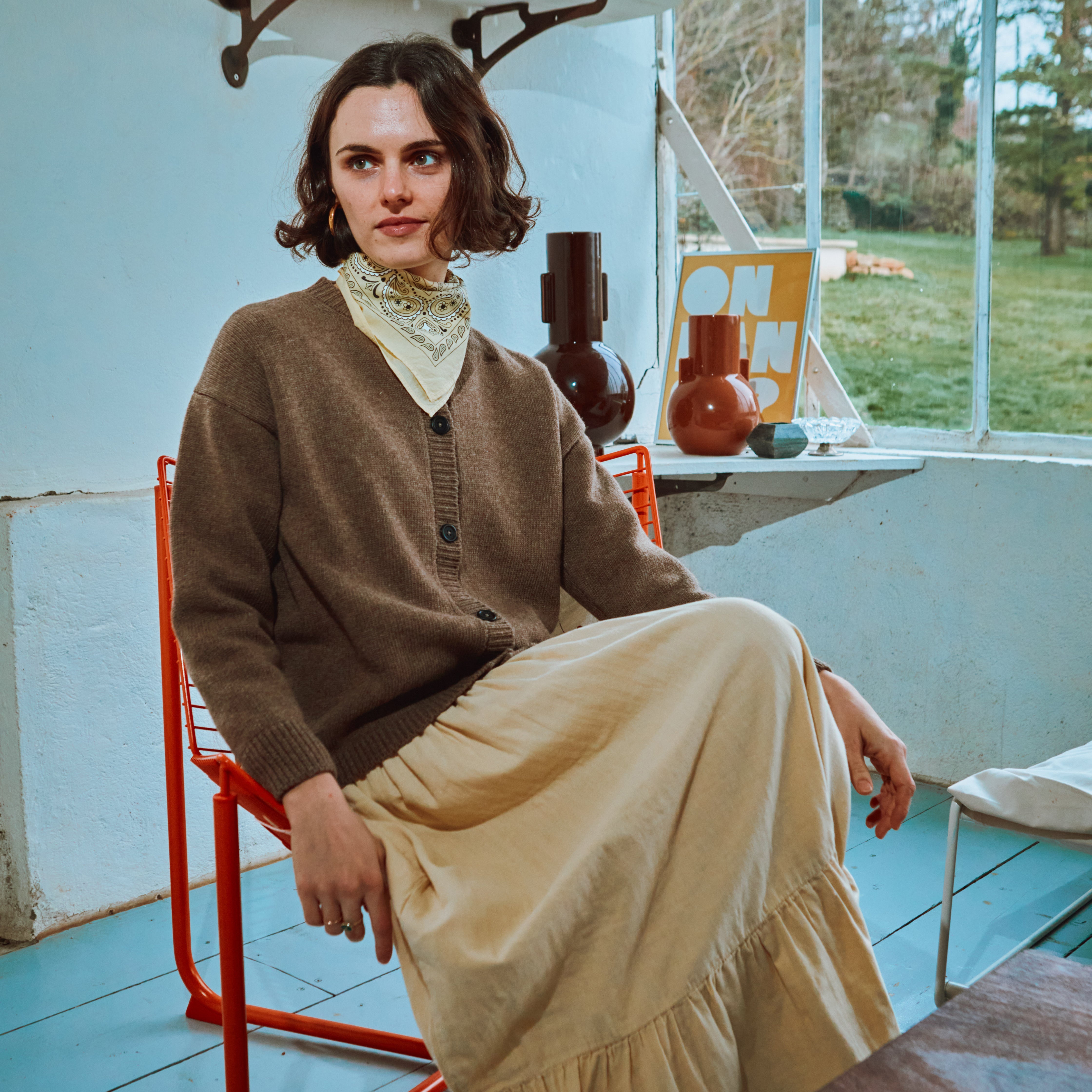 Cardigan pour adulte Petale Brown Caribou