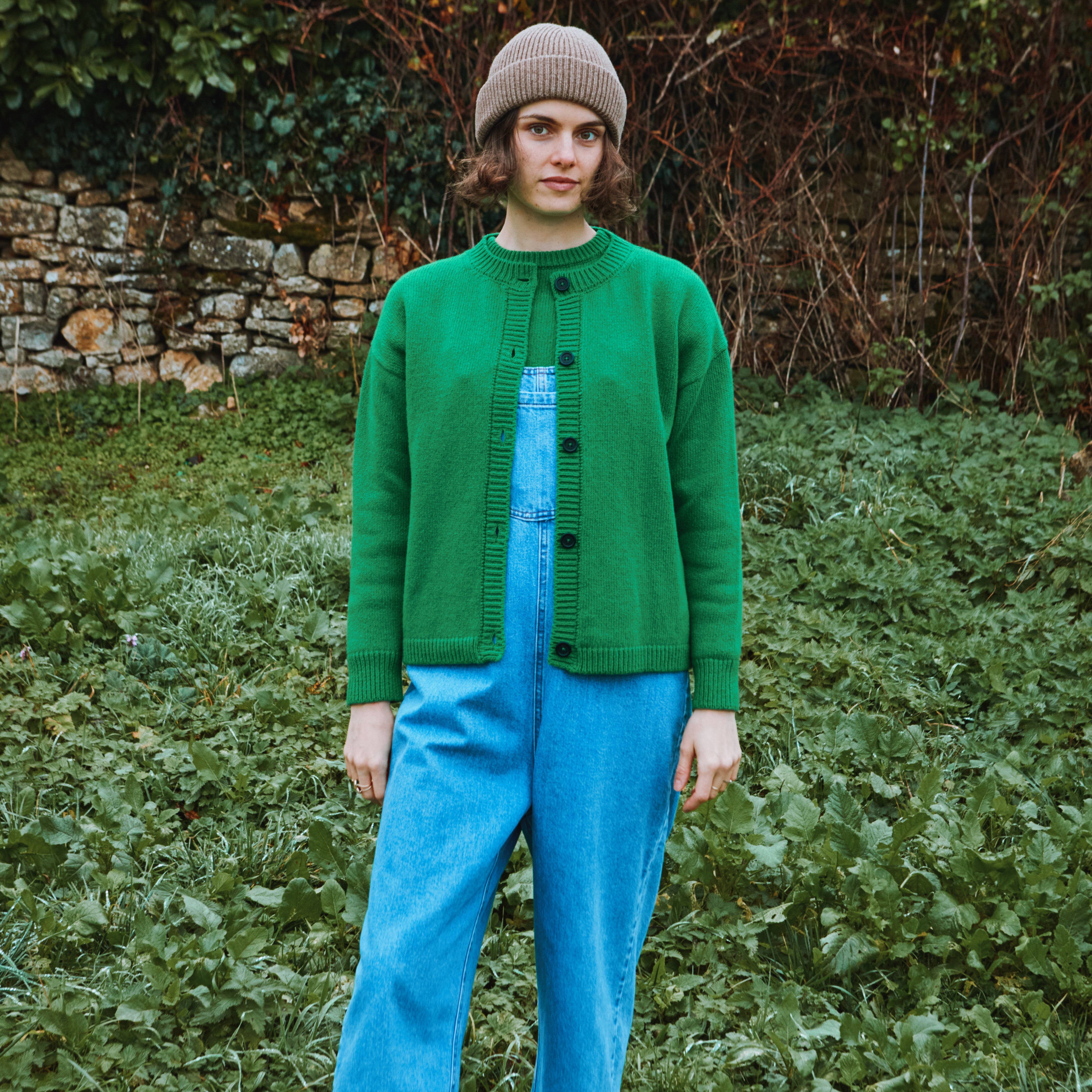Adult Strickjacke Petale Emerald Green