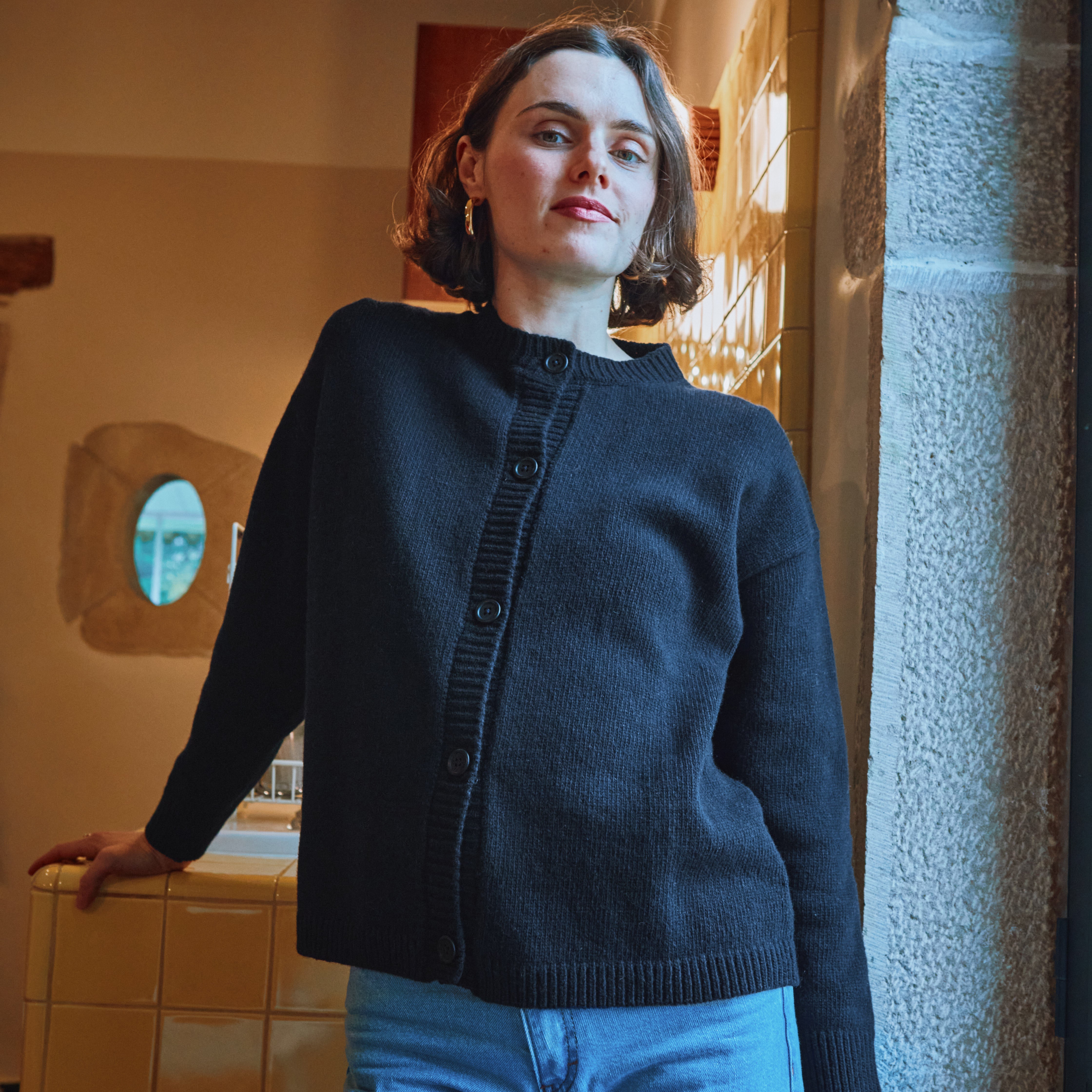 Petale Navy Blue Adult Cardigan