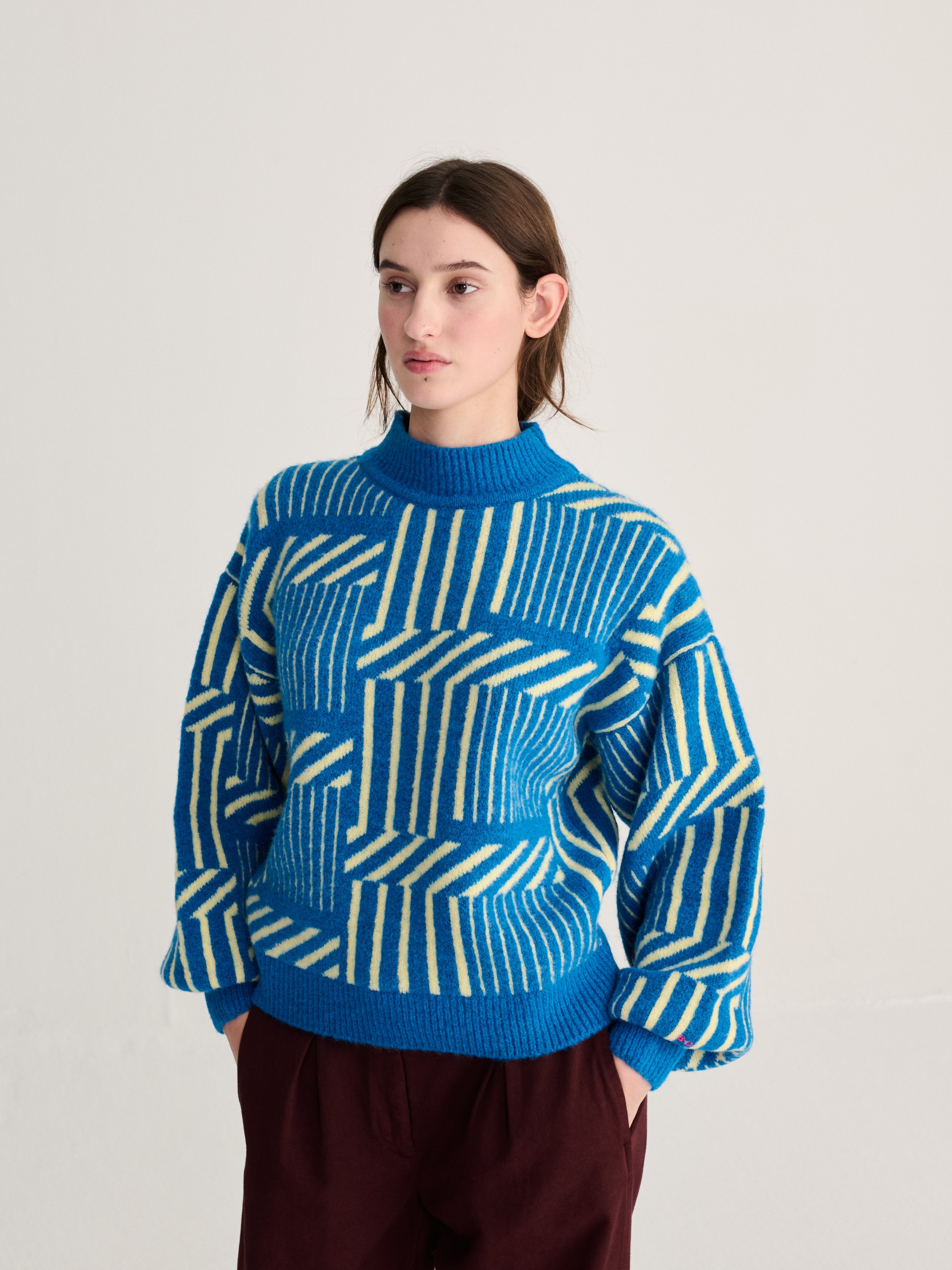 Adult Sweater, Maze Blue