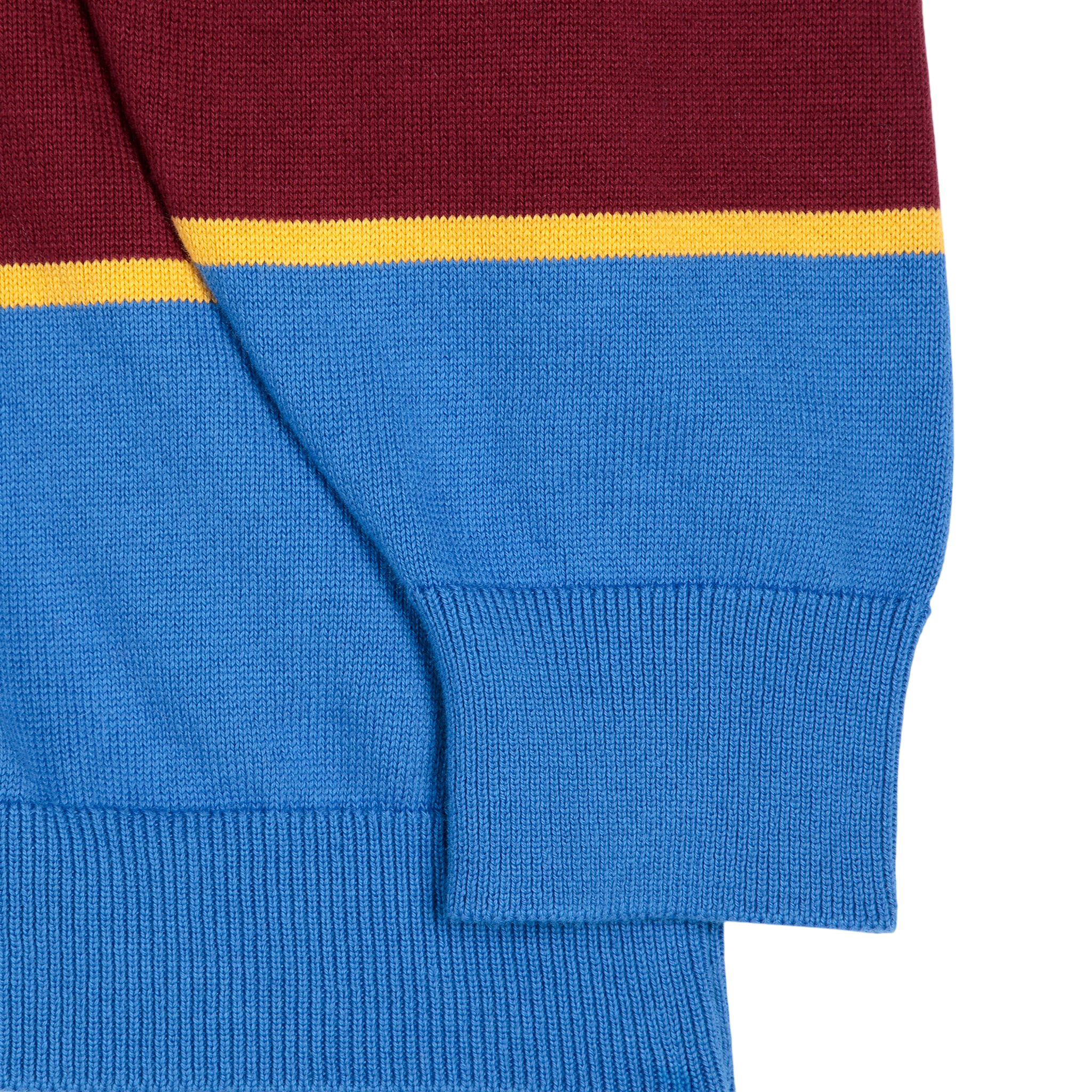 Polo-sweat bleu pour adulte /  Polo-sweat rayé en coton bleu pour adulte
