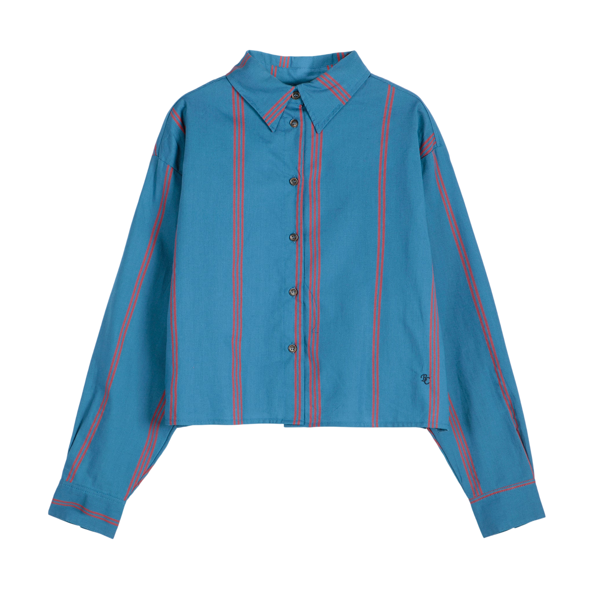 Adult All-Over Poplin T-Shirt, Prussian Blue / Adult All-Over Poplin Shirt with Triple Stripes, Prussian Blue