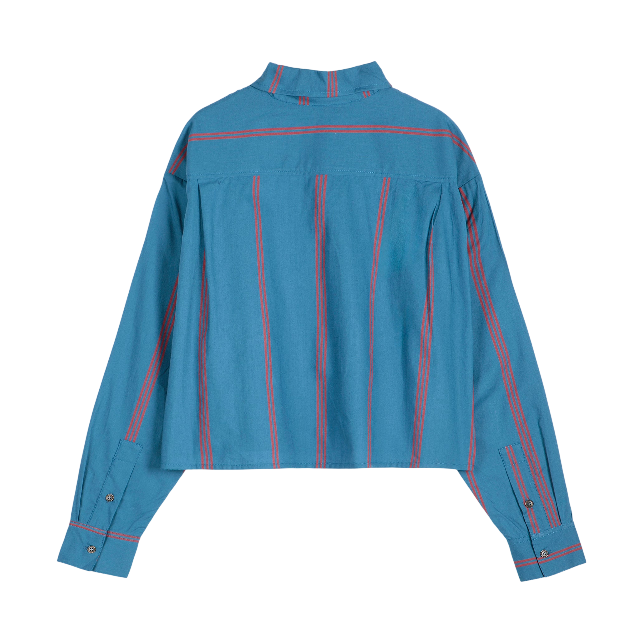 Adult All-Over Poplin T-Shirt, Prussian Blue / Adult All-Over Poplin Shirt with Triple Stripes, Prussian Blue
