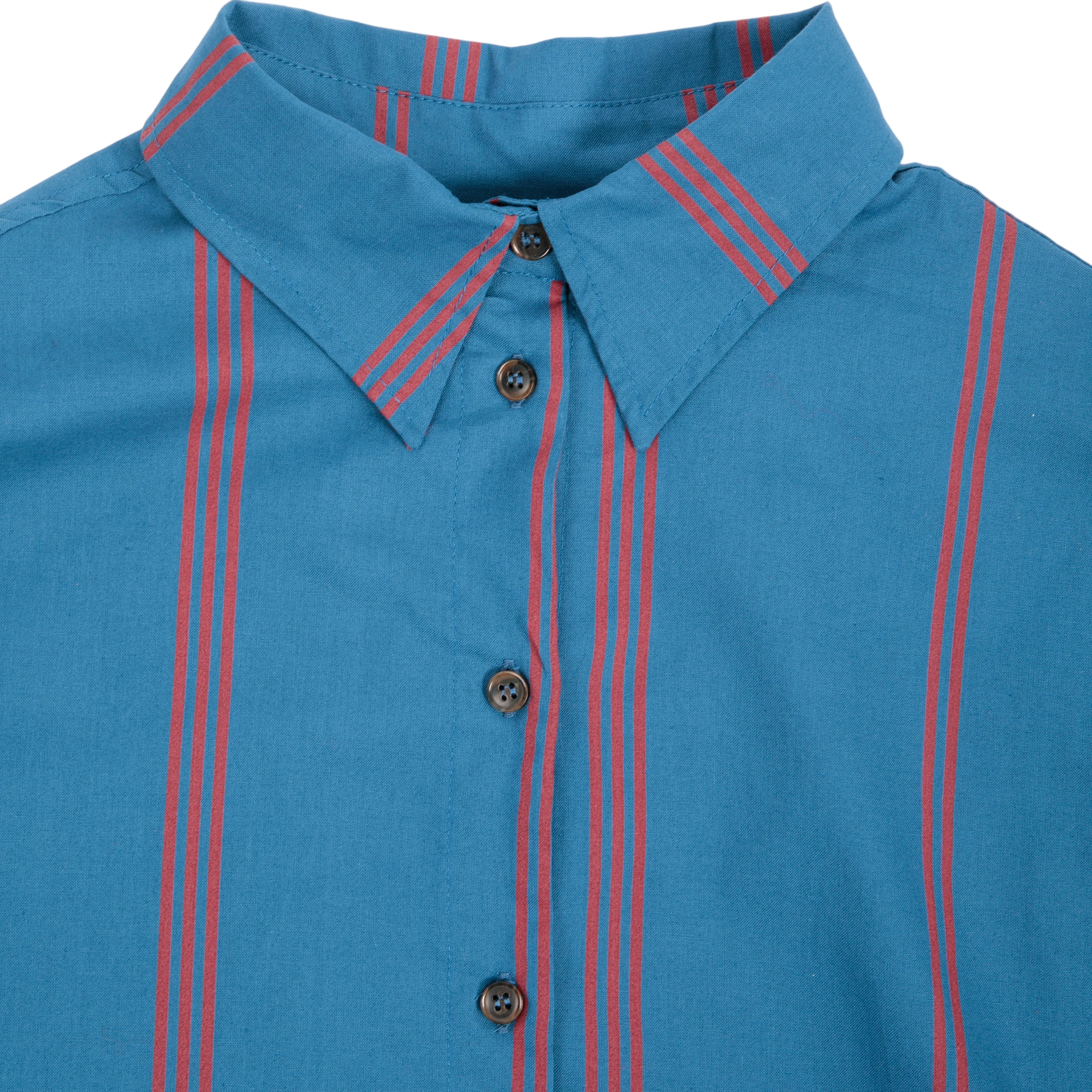 Adult All-Over Poplin T-Shirt, Prussian Blue / Adult All-Over Poplin Shirt with Triple Stripes, Prussian Blue