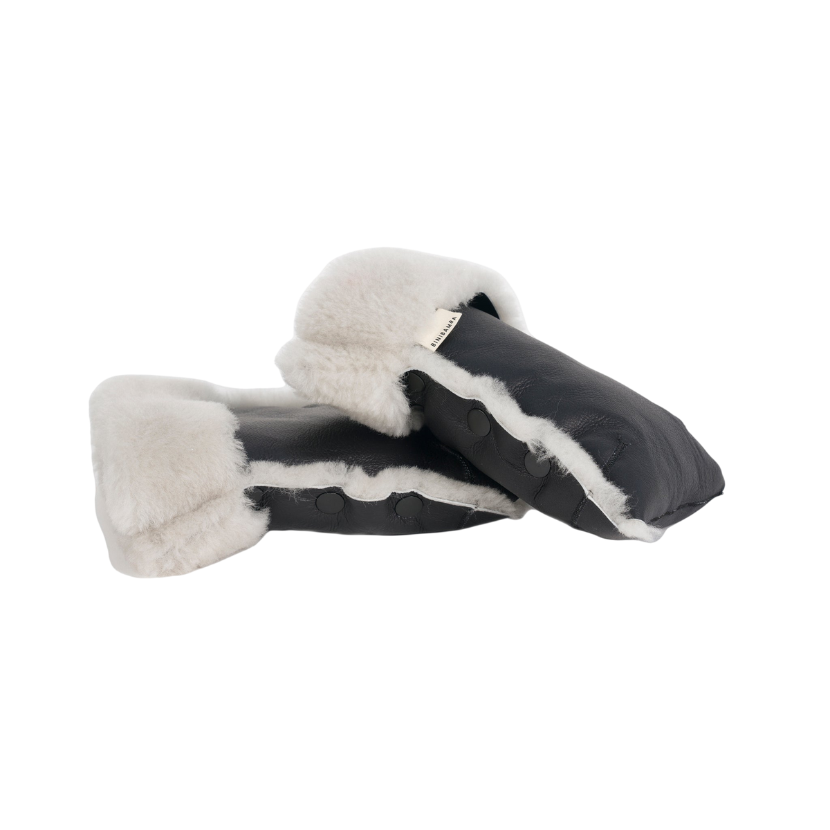 Binibamba Kinderwagenhandschuhe Schaffell Noir + Moon