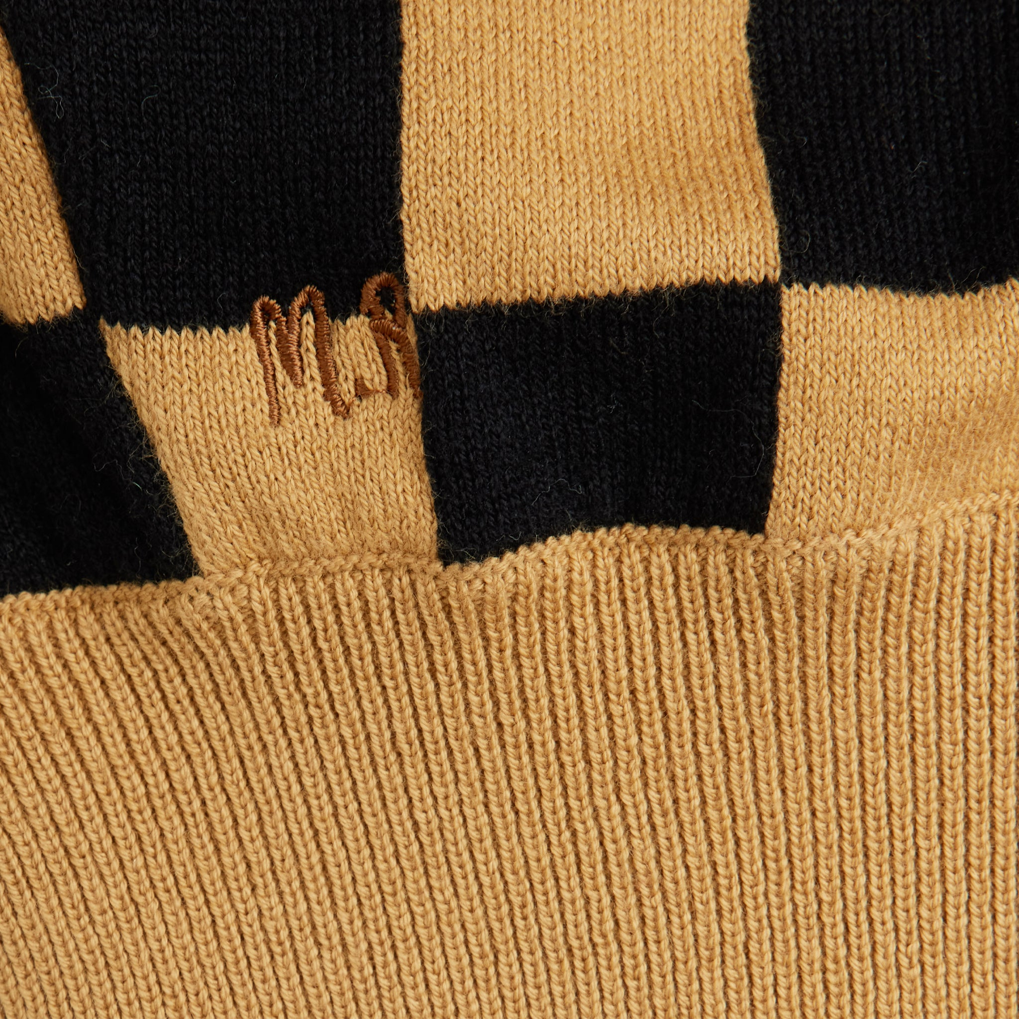 Balaclava, Chess Check, Limited Stock, Brown /  Chess Check Knit Balaclava, Limited Stock, Brown