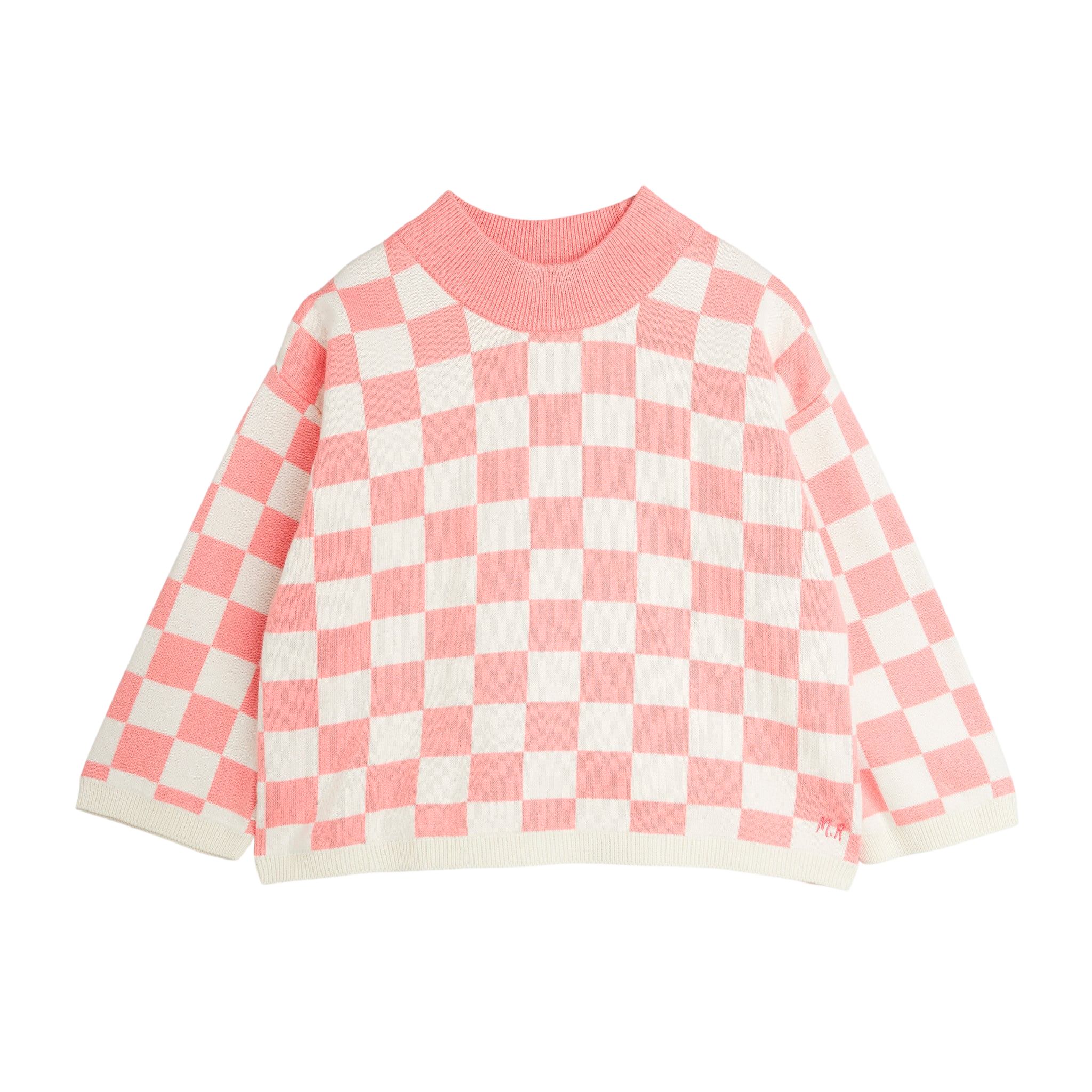 Chess Check Sweatshirt - Limited Stock - Pink /  Chess Check Knitted  Sweater - Limited Stock - Pink