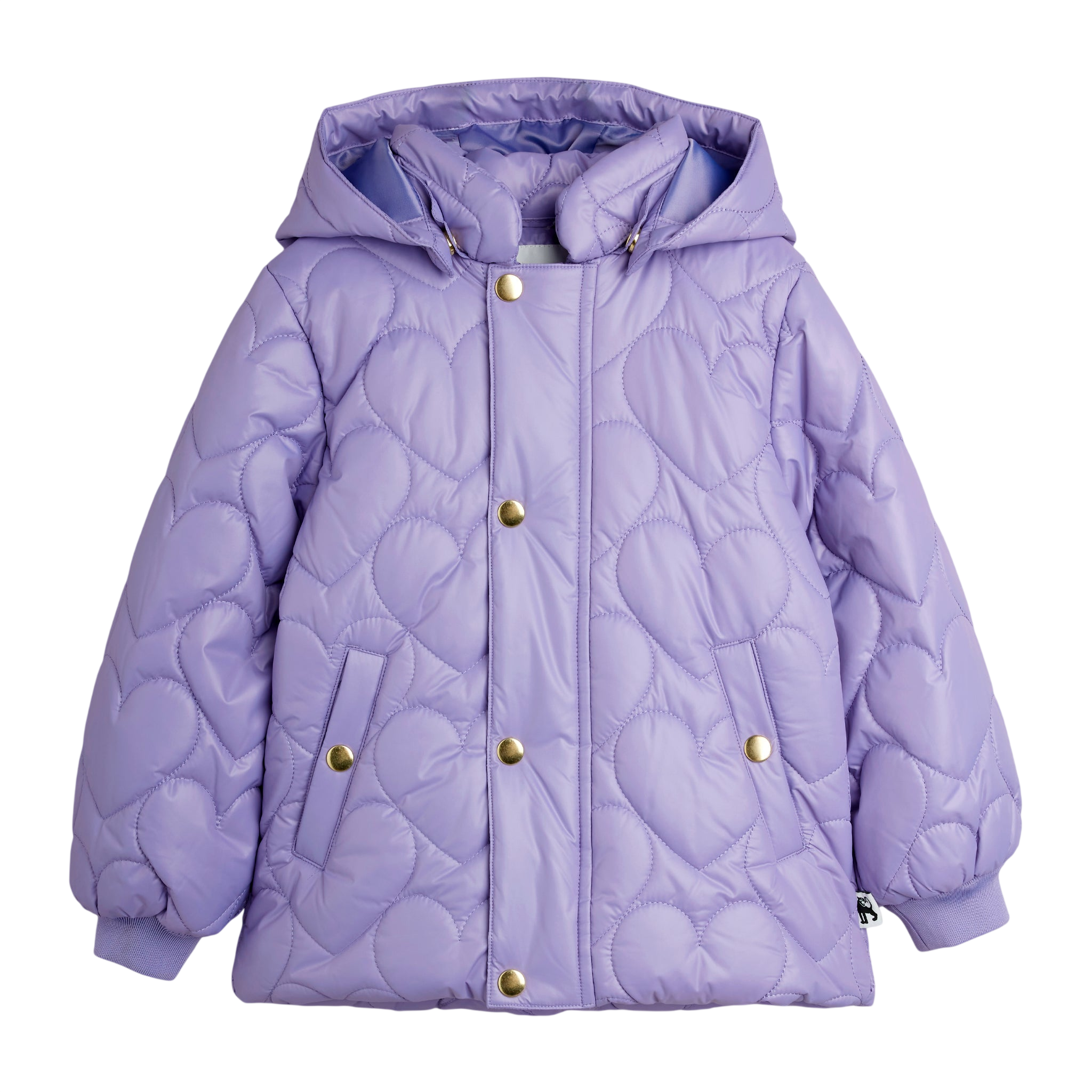 Heart Limited Stock Purple Puffer Jacket / Heart Quilted Hooded Puffer Limited Stock Purple