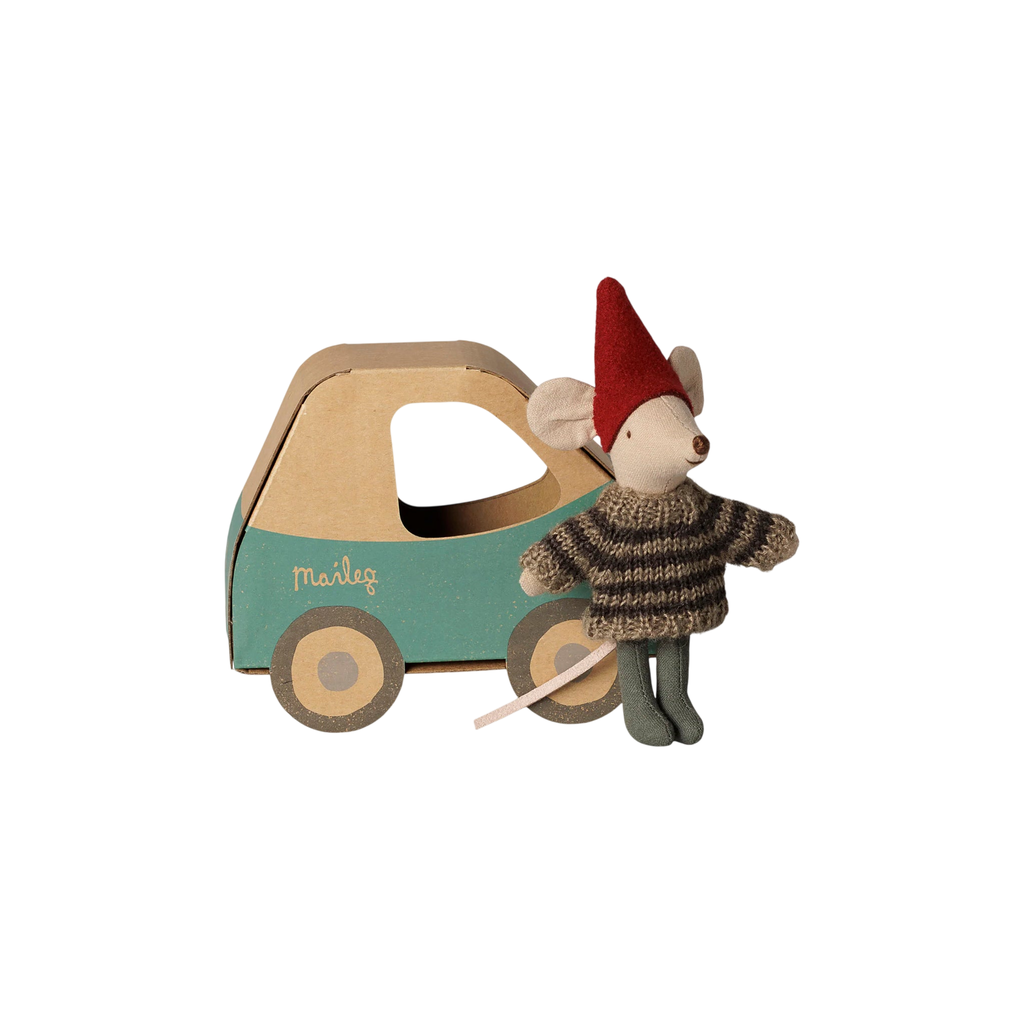 Maileg Christmas Mouse: Little Brother in a Car Box