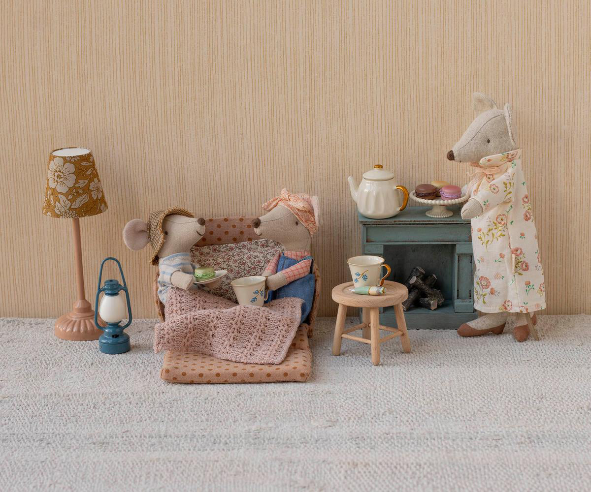 Maileg Blue Fireplace Mouse