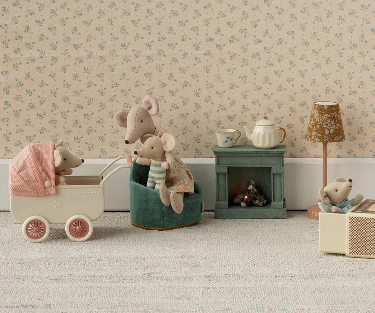 Maileg Blue Fireplace Mouse