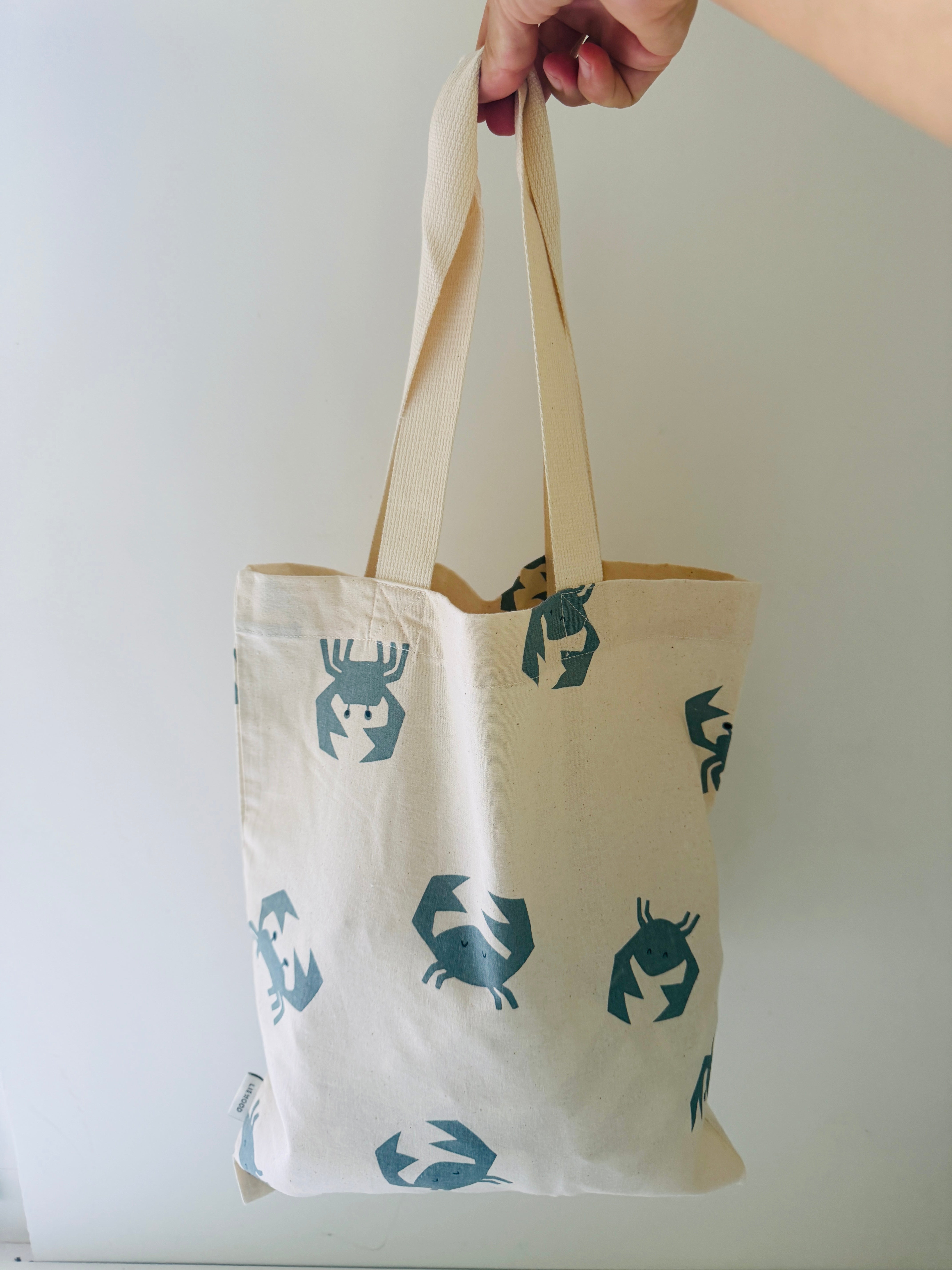 Baumwolltasche blaue Krabbe