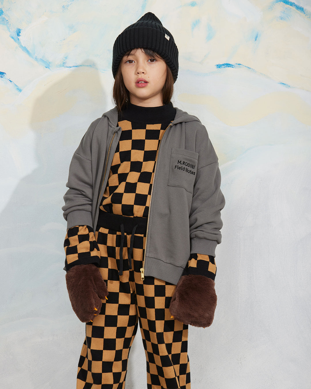 Chess Check Sweatshirt - Limited Stock - Brown / Chess Check Knitted Sweater - Limited Stock - Brown