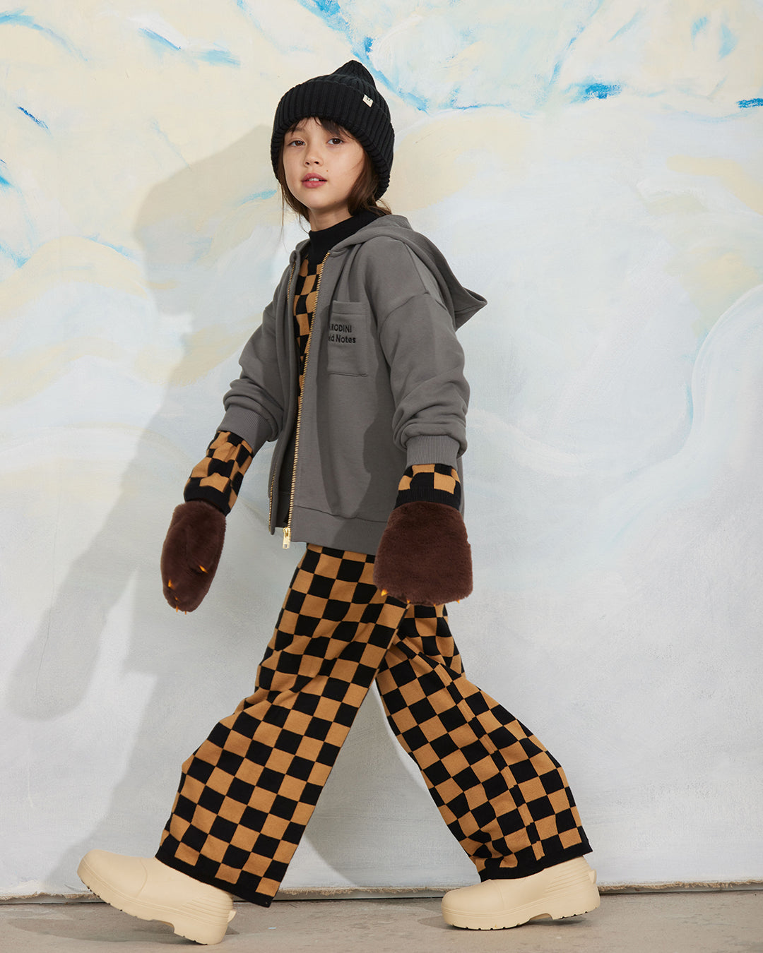 Chess Check Pants - Limited Stock - Brown / Chess Check Knitted Pants - Limited Stock - Brown