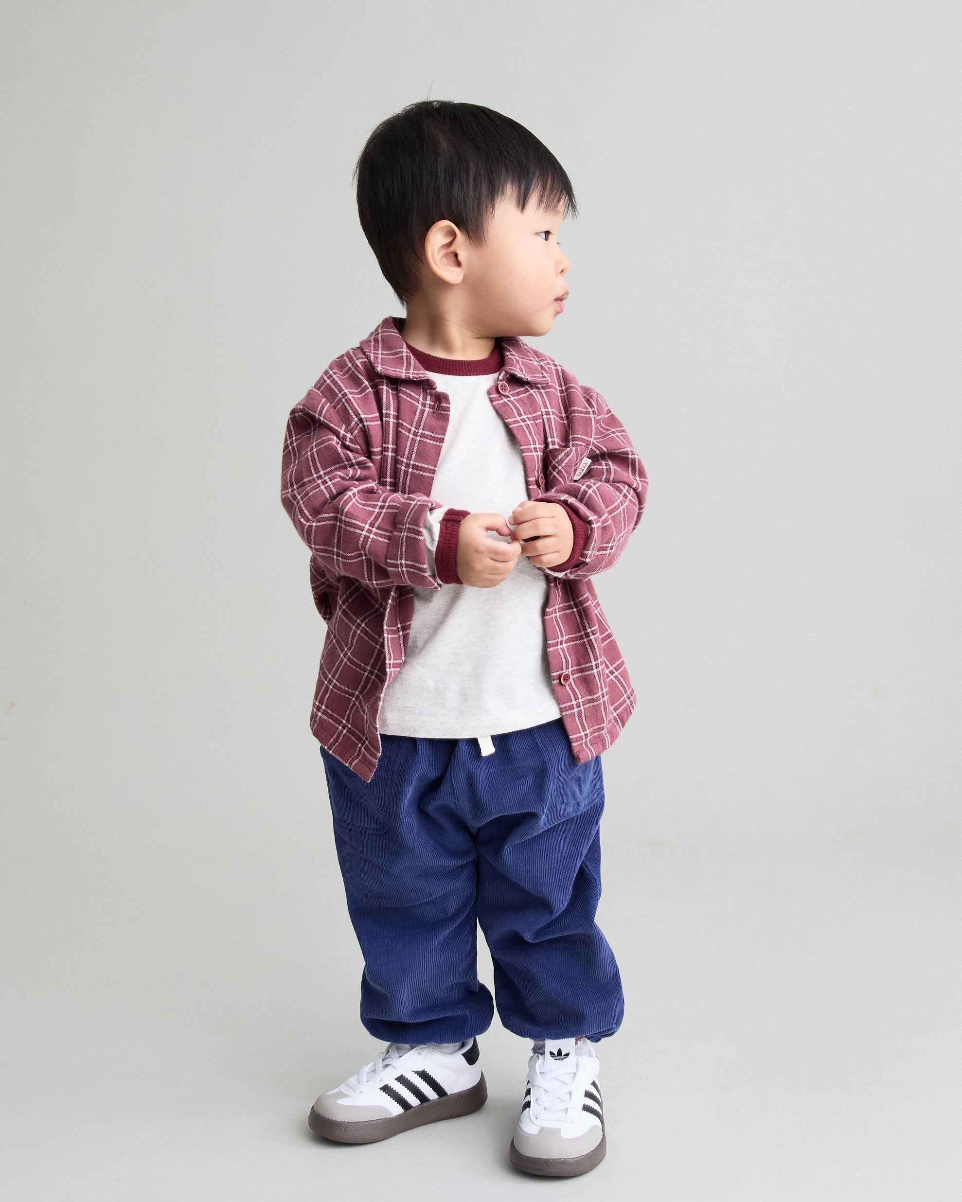 Pantalon pour bébé en velours bleu marine