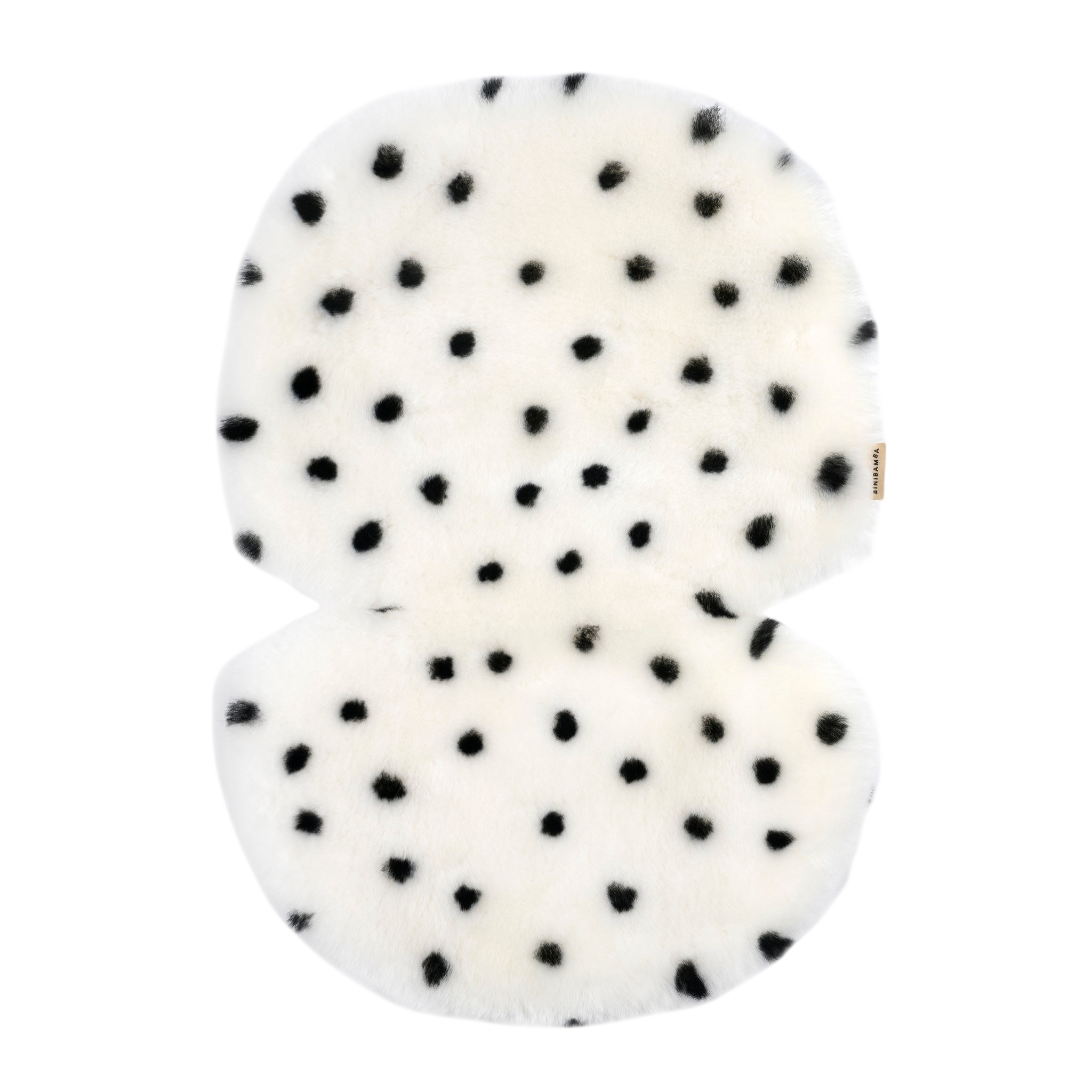 Coussin d'assise en peau d'agneau Binibamba Merino Fixed Harness Dalmation  / Coussin d'assise en peau de mouton Snuggler Merino Fixed Harness Dalmation