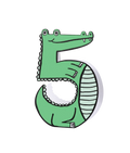 Krokodil-Geburtstagskarte zum 5. Geburtstag