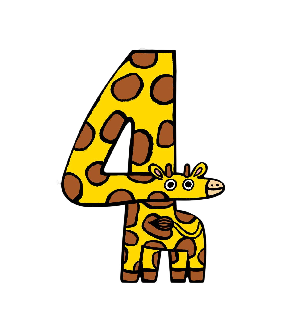 Giraffen-Geburtstagskarte zum 4. Geburtstag