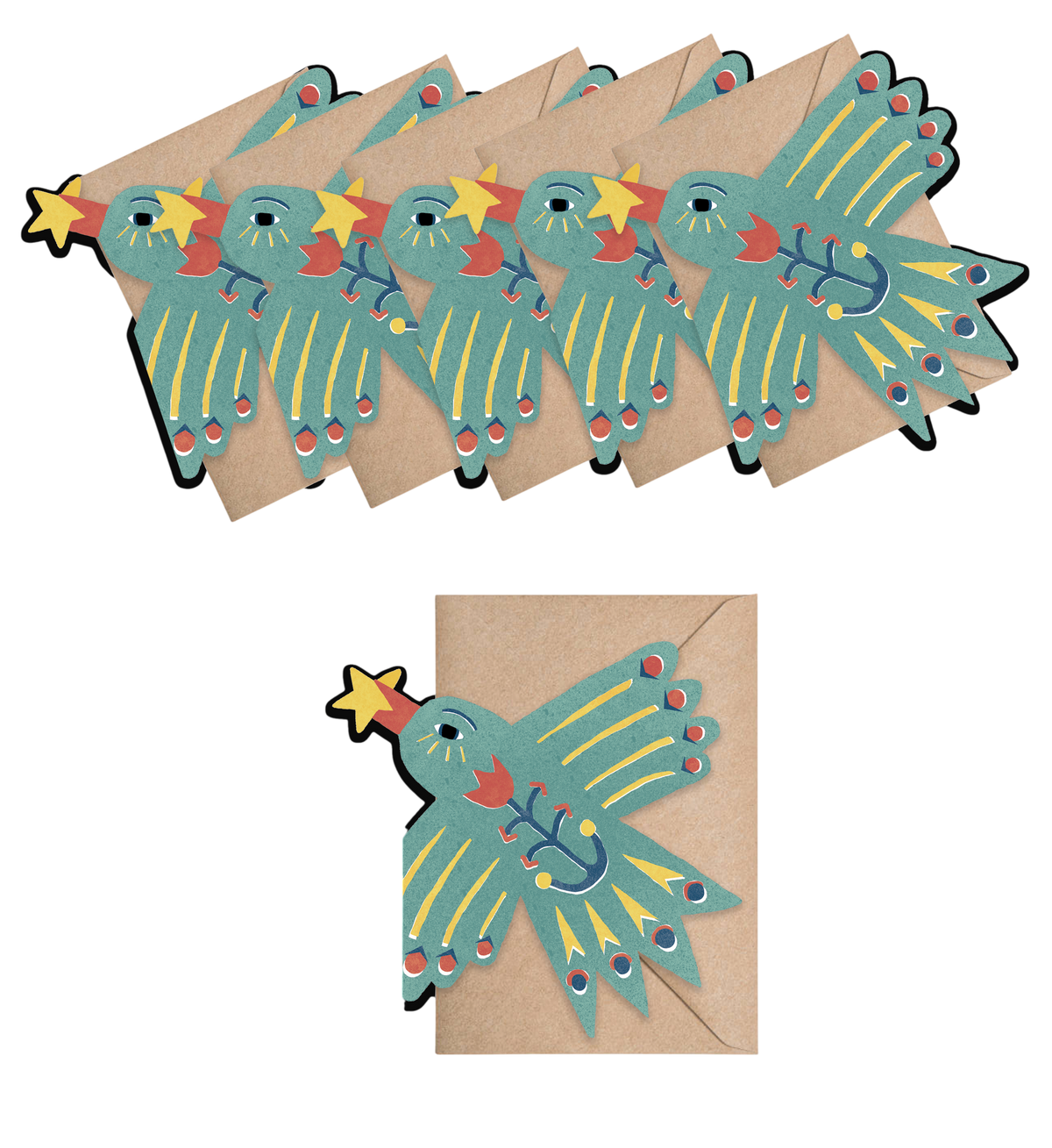 Mini-Klappkarten Vogel 6er Box