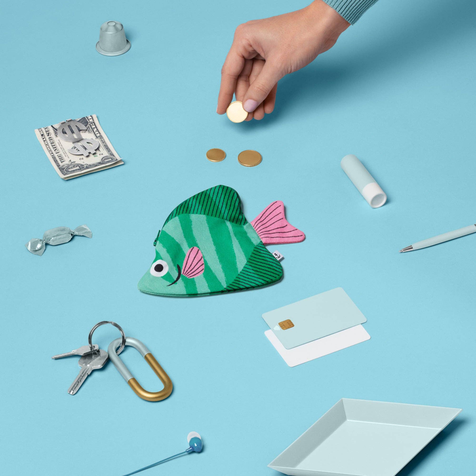 Don Fisher Etui Moonyfish Grün inkl. Schlüsselanhängerring