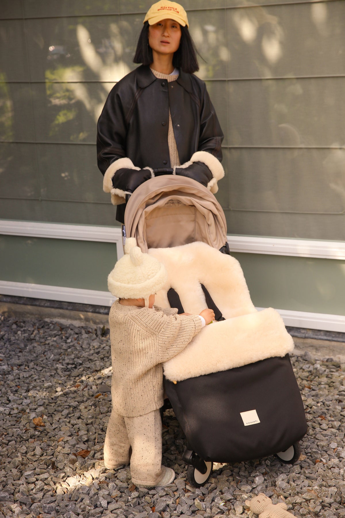 Binibamba Lambskin Footmuff for Strollers, Milk
