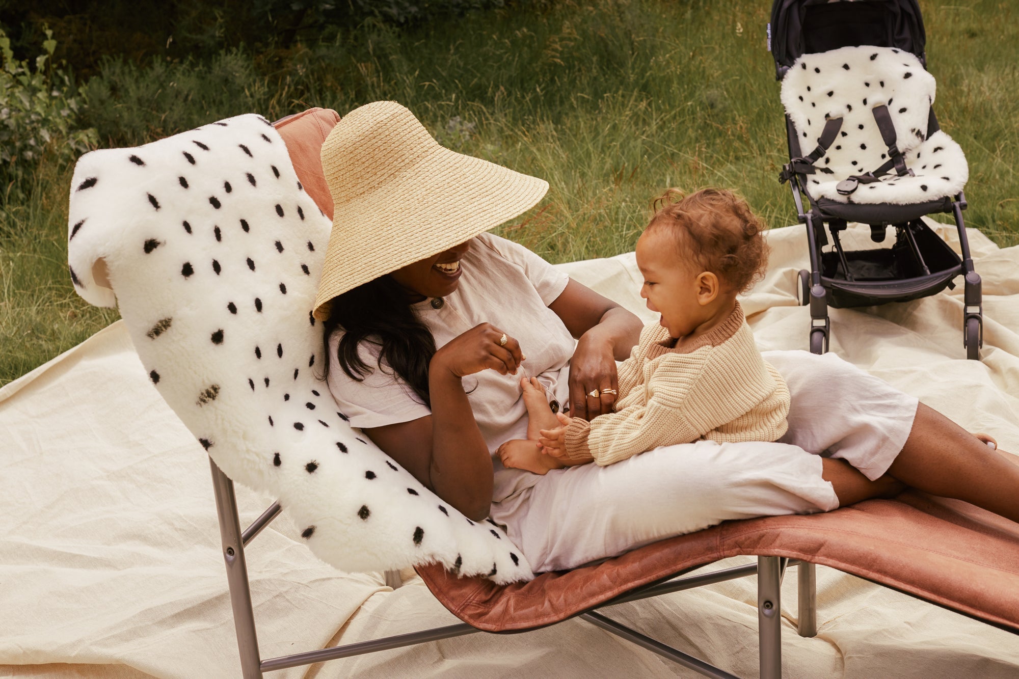 Binibamba Lammfell Baby-Spieldecke Dalmatian