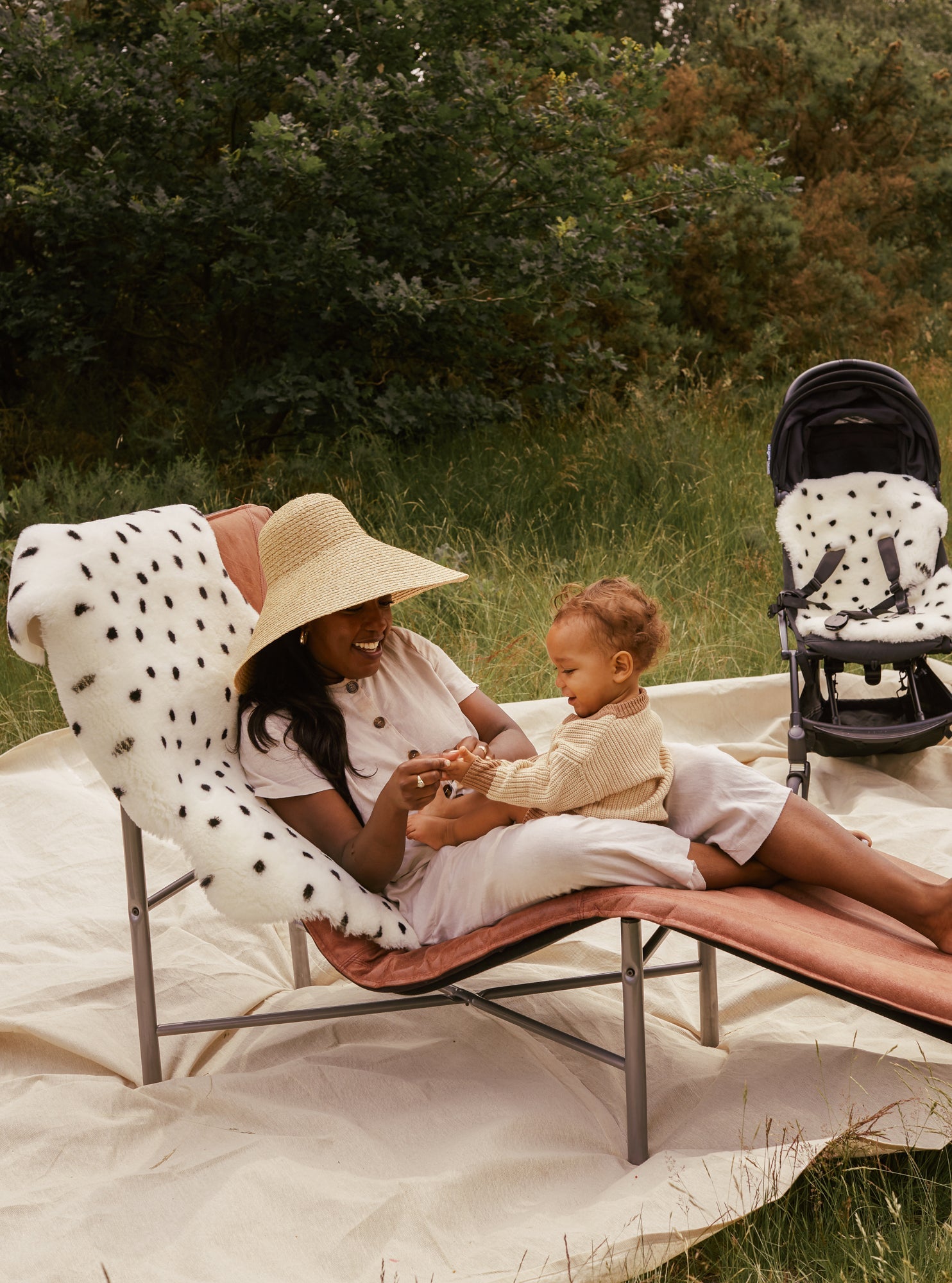 Binibamba Lammfell Baby-Spieldecke Dalmatian