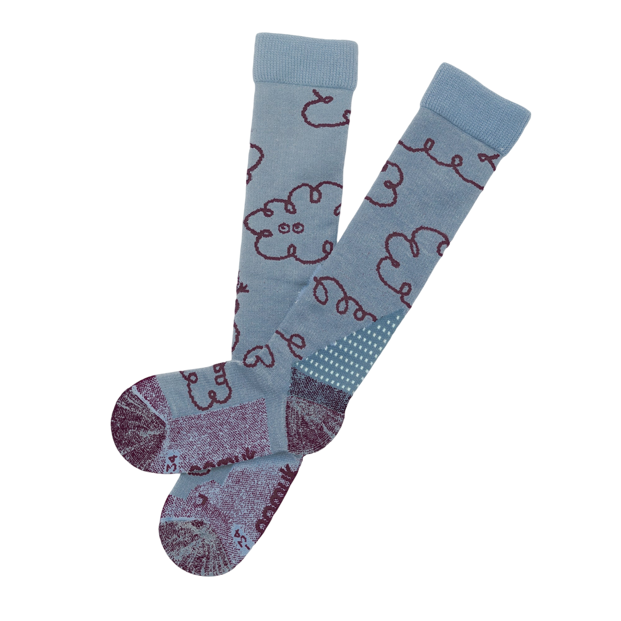 Skisocken Clouds Merino Purple Blue / Mulberry