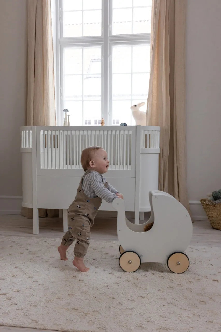 Puppenwagen Holz Classic White