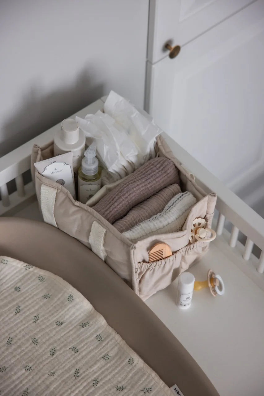 Stoffkorb für Wickelzubehör Morning Beige