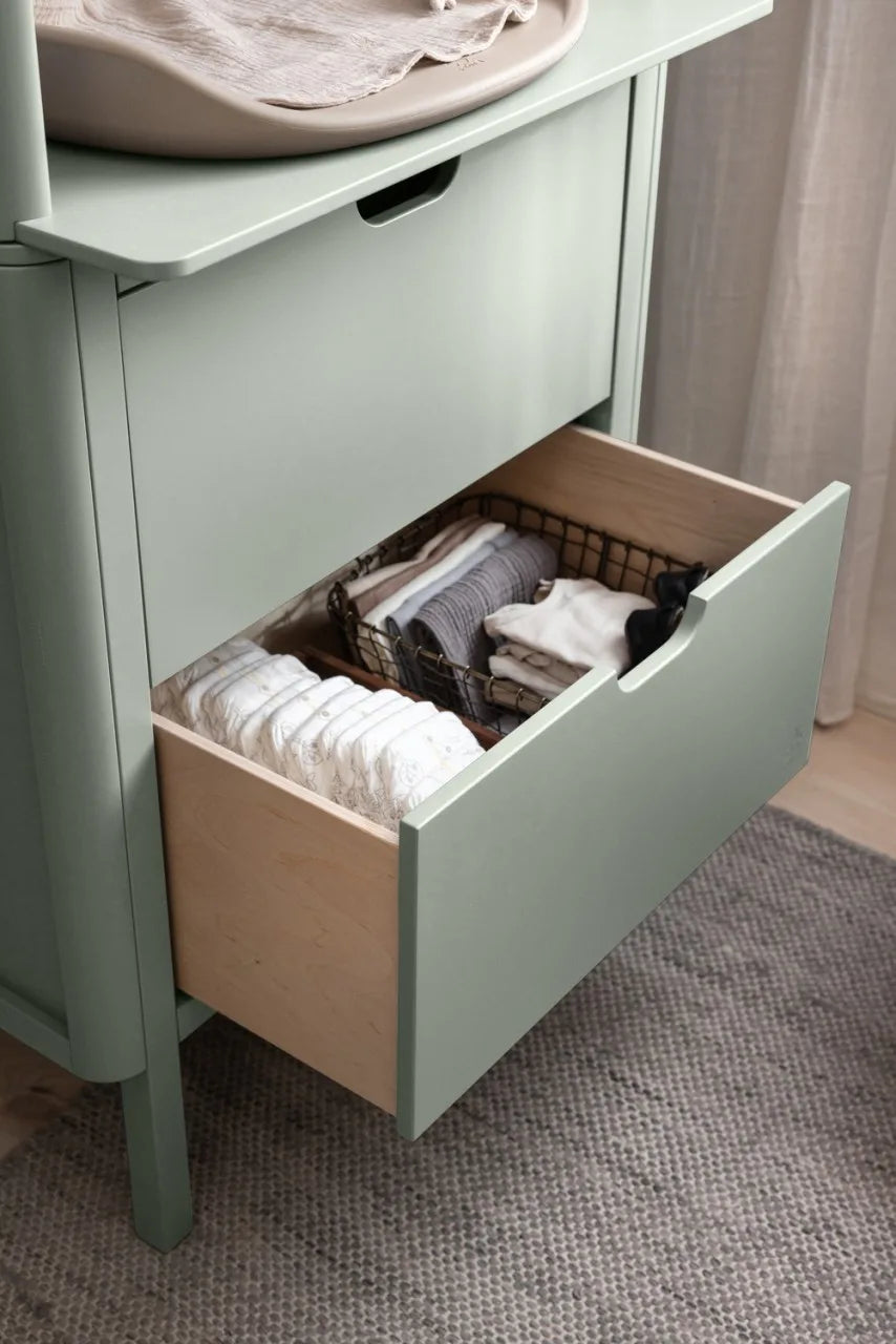 Wickelkommode mit Schubladen Mist Green