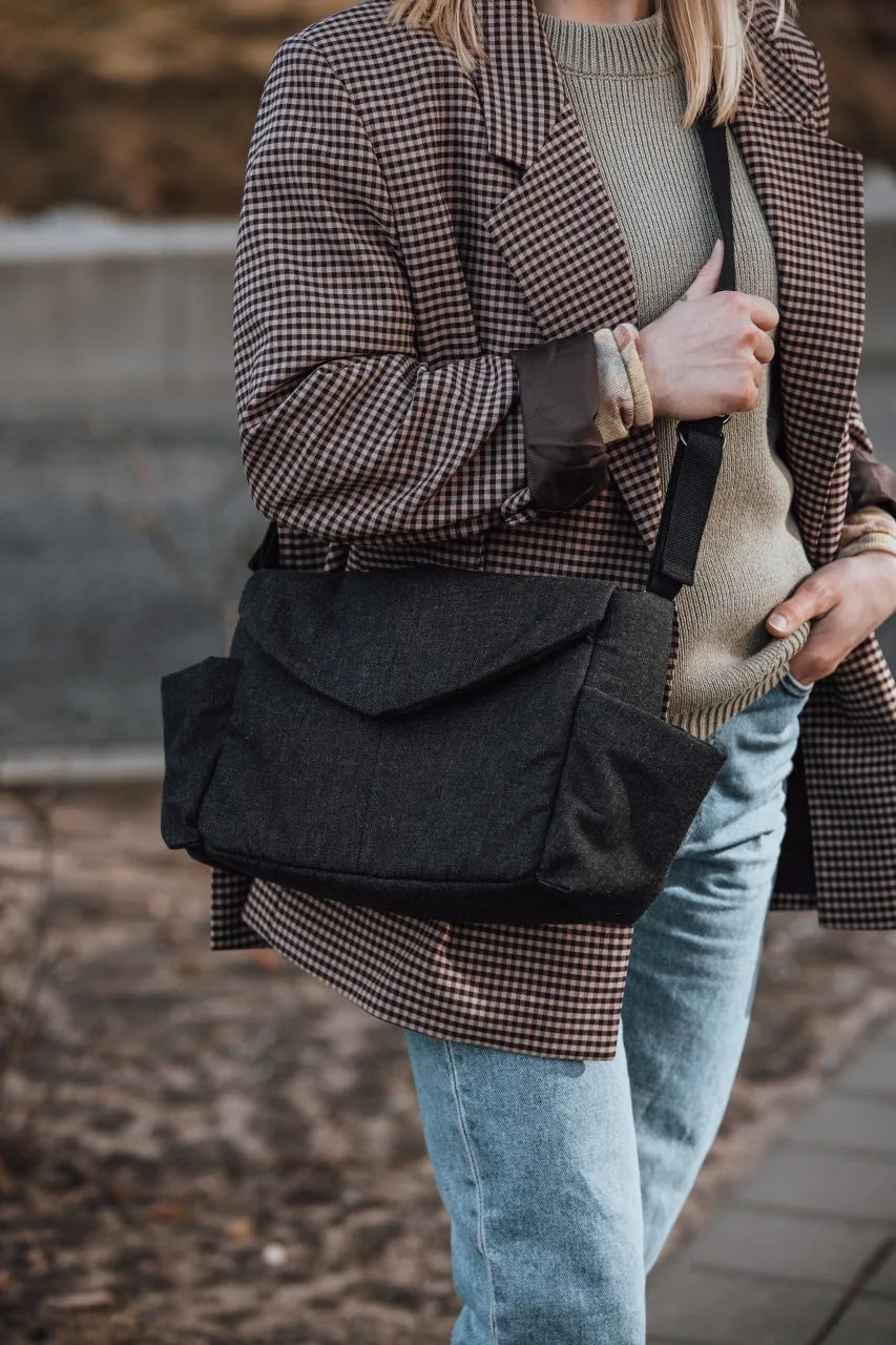 Sac à langer On-The-Go Mini gris foncé chiné