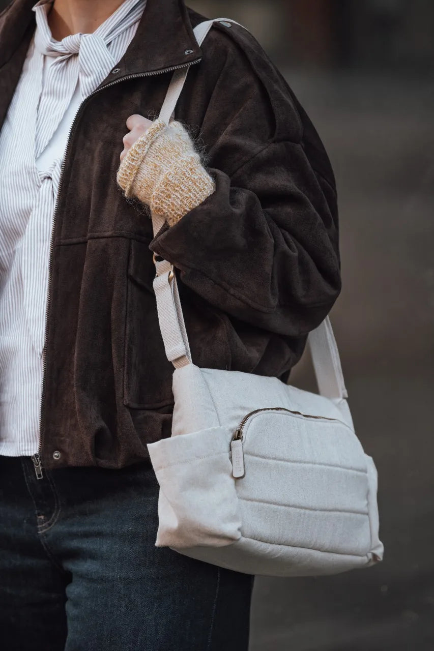 On-The-Go Mini Morning Beige Melange Diaper Bag