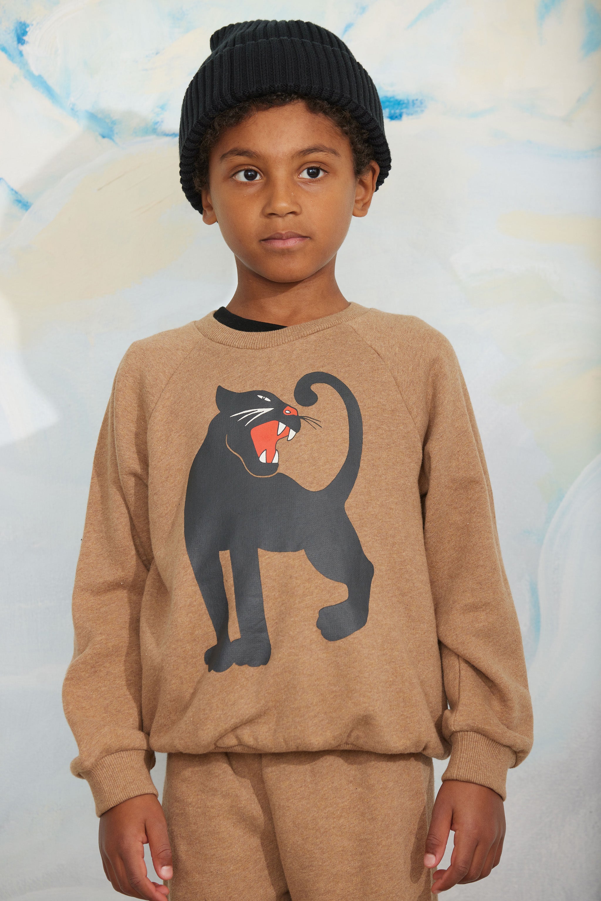 Sweatshirt Panther Melange Brown