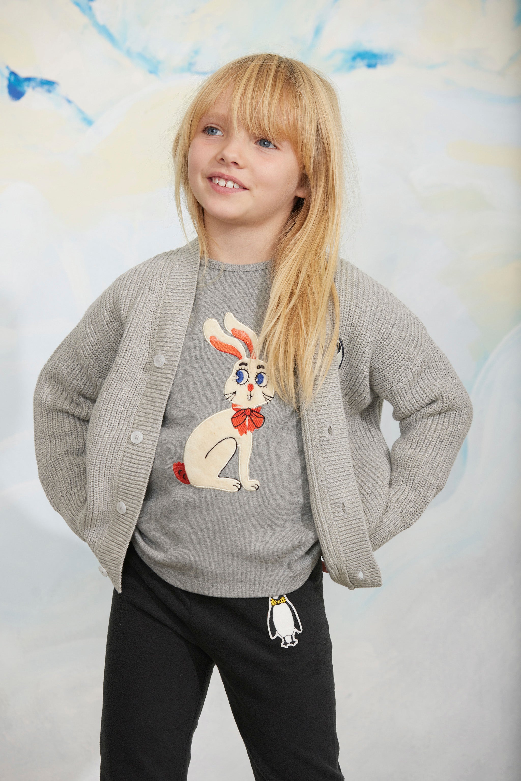 Langarmshirt Rabbit Grey Melange