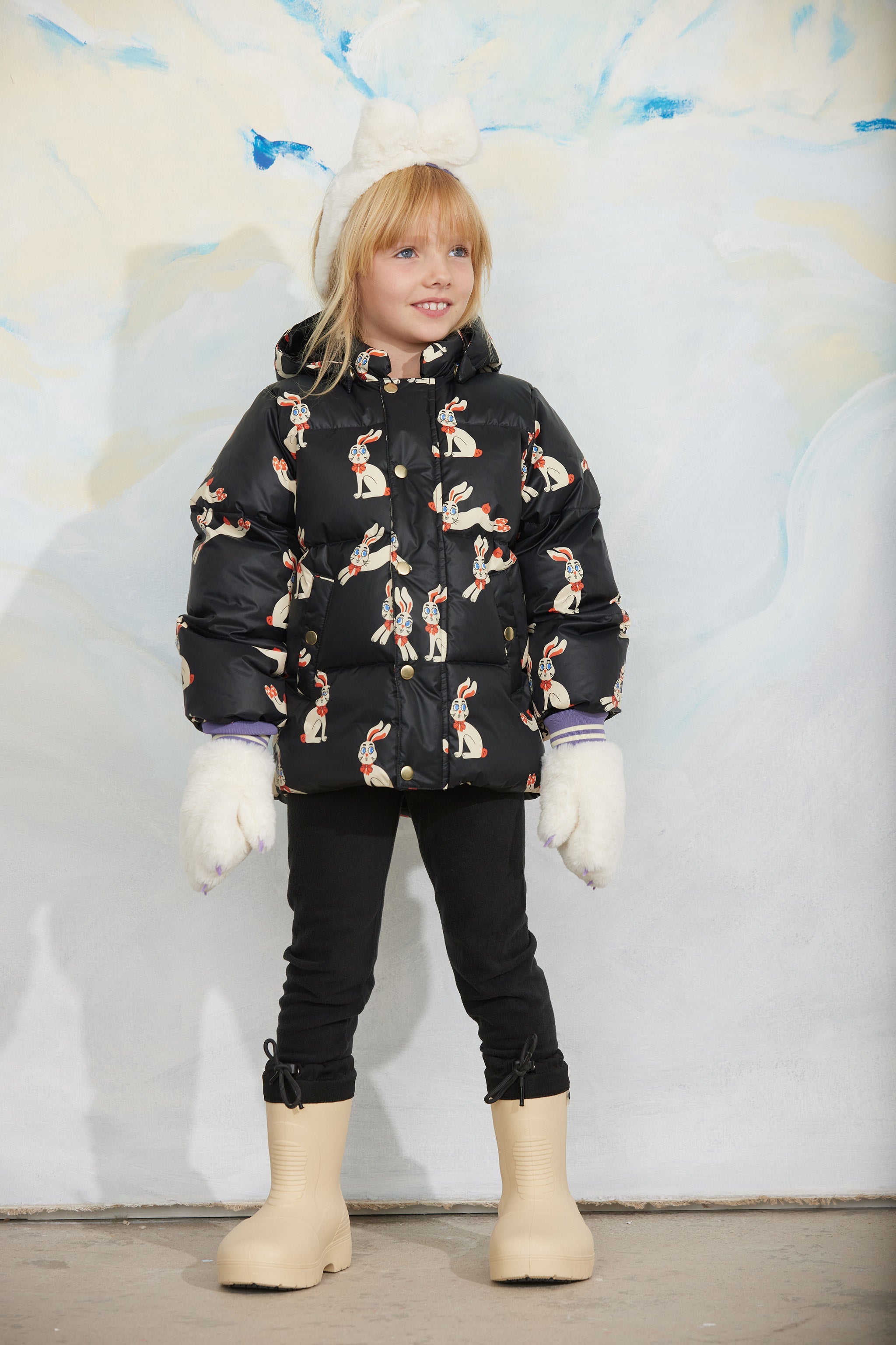 Pufferjacke Rabbits Black