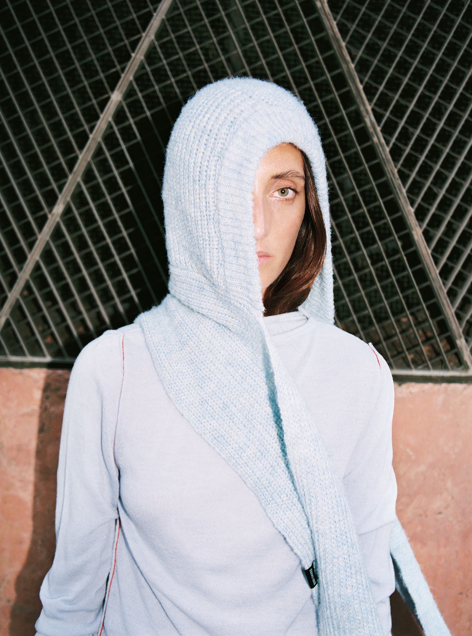 Écharpe à capuche pour adulte, bleu clair