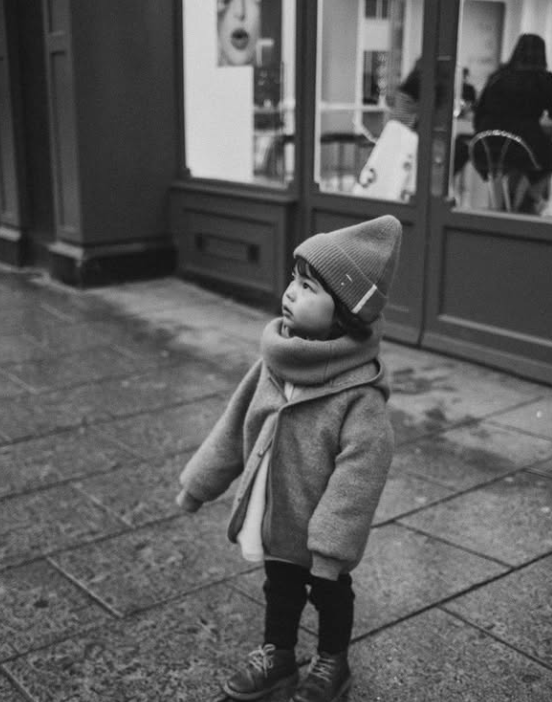Hooded Jacket, Virgin Wool, Saffron Melange
