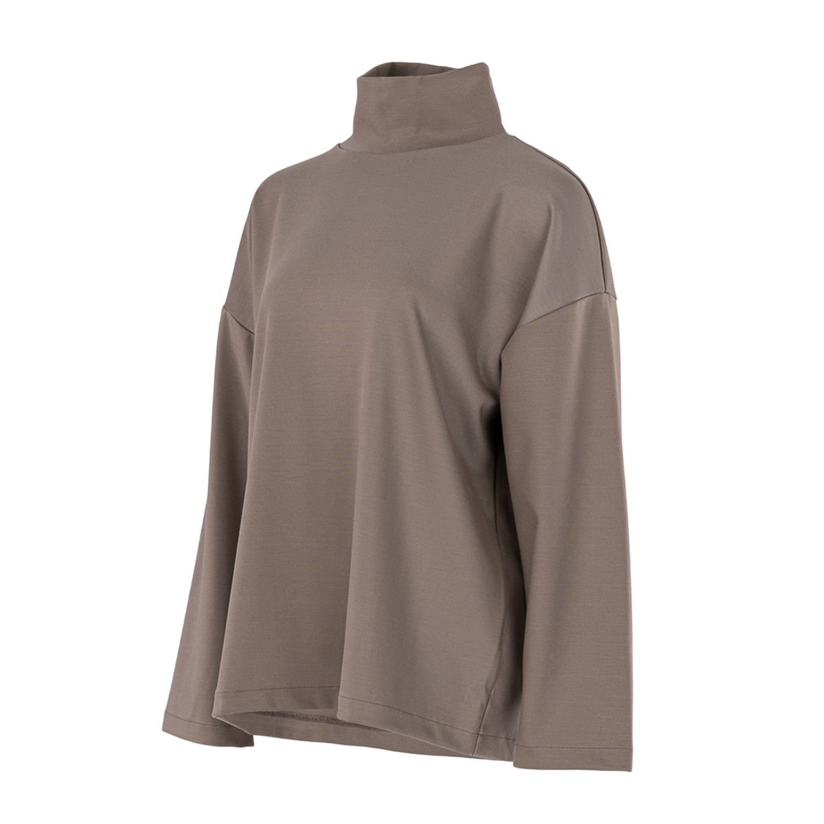 T-shirt à manches longues Transformation, col roulé, couleur Cinder Taupe