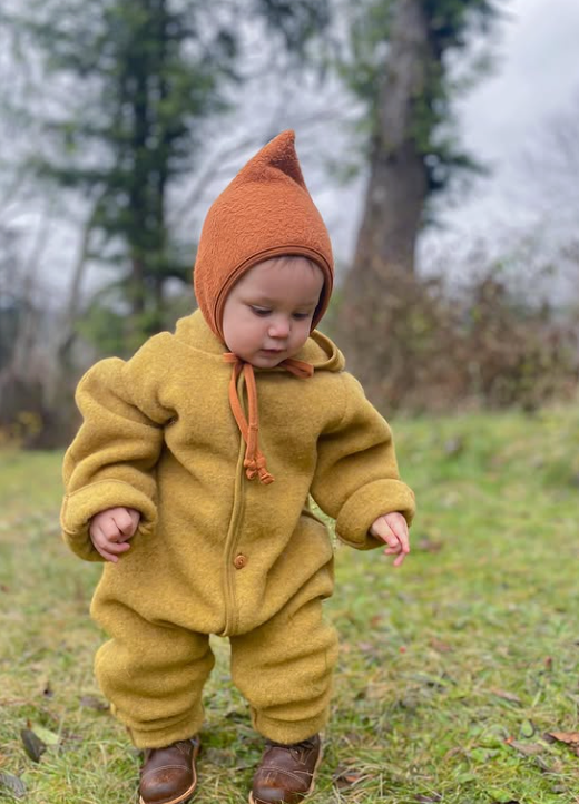 Engel Baby Onesie, Merino Wool, Saffron Melange