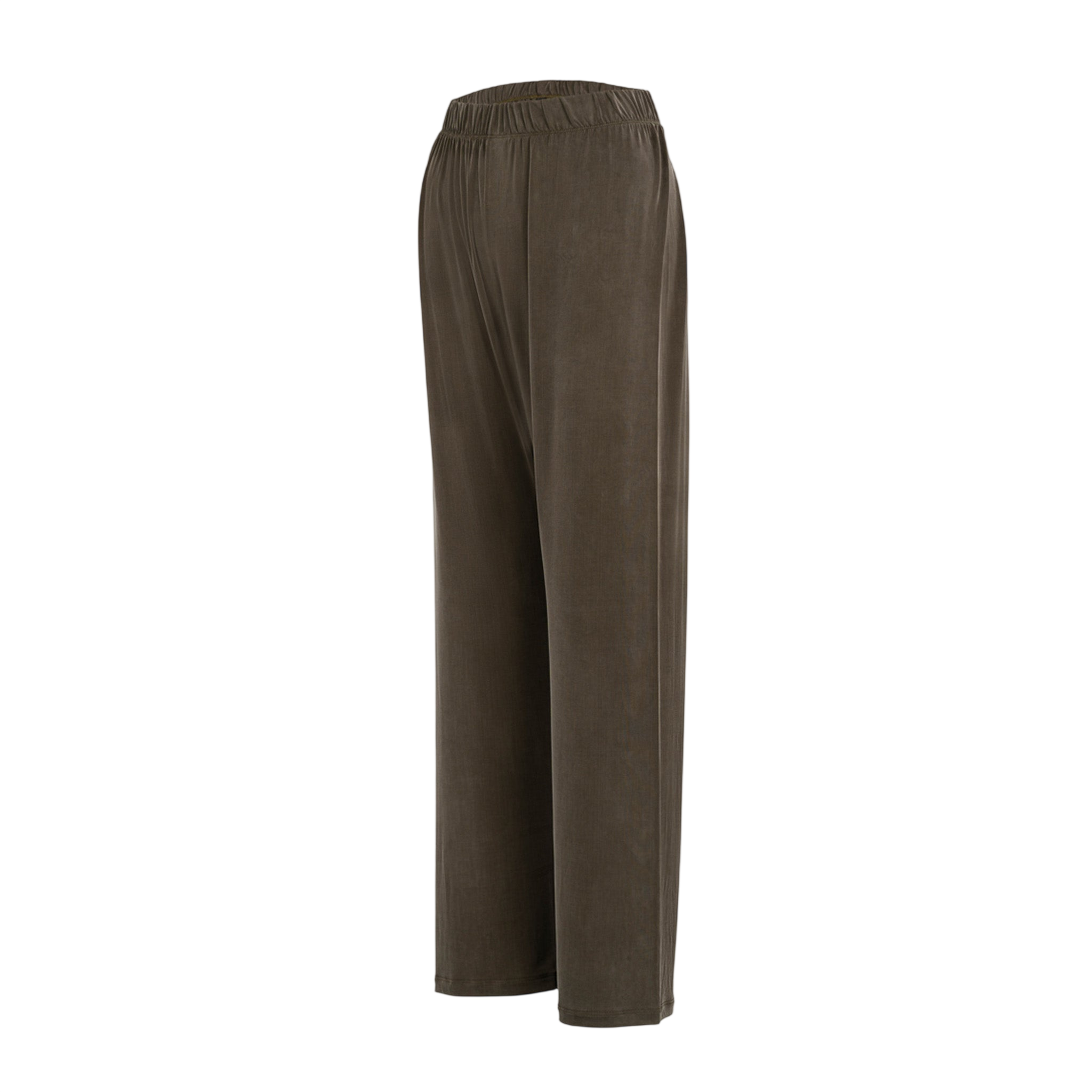 High-Waisted Cupro Pants in Dusty Olive