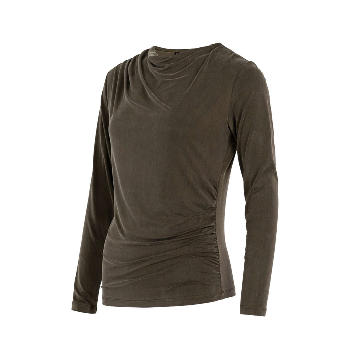 Langarmshirt Cupro Draped Dusty Olive